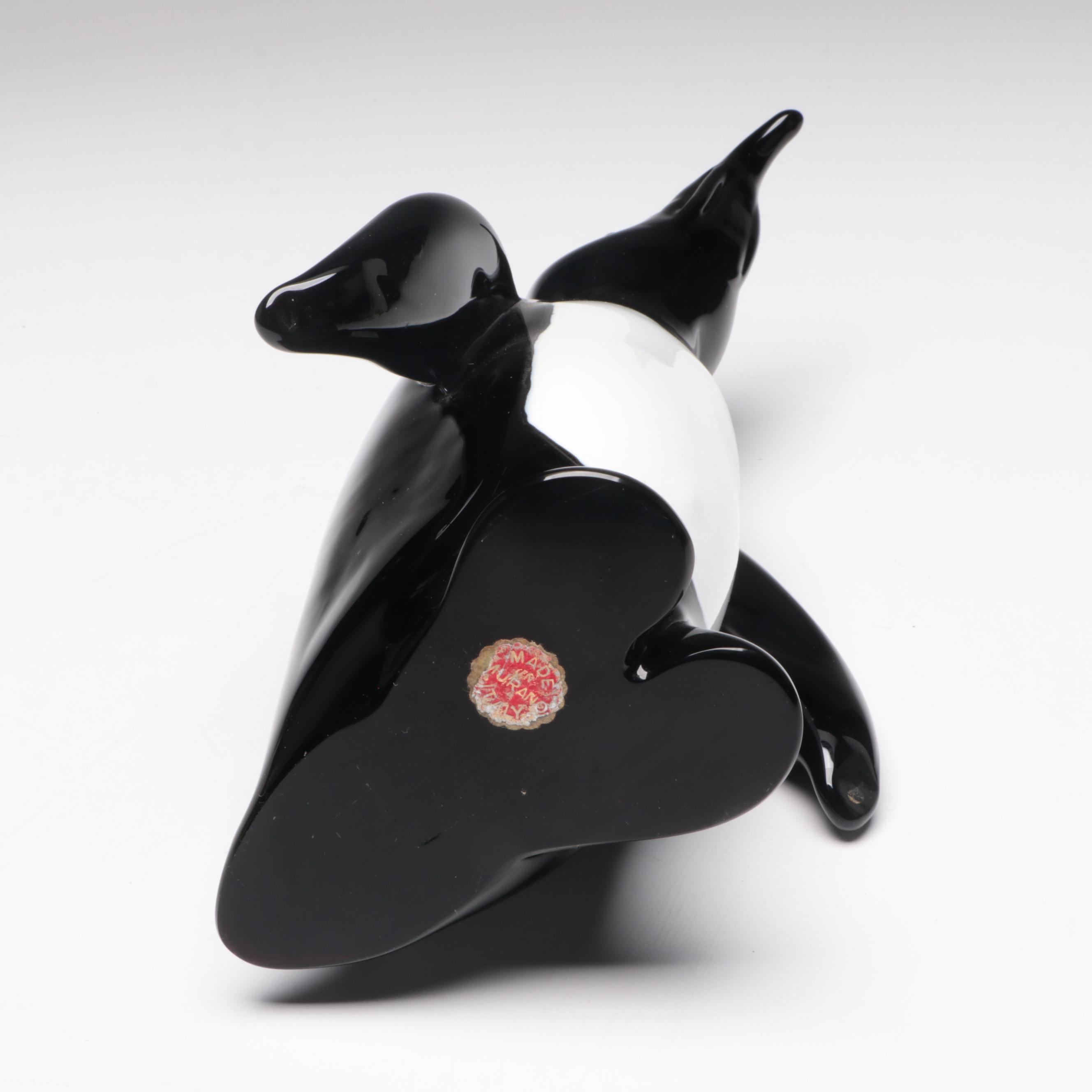 Murano Handcrafted Art Glass Penguin Figurine