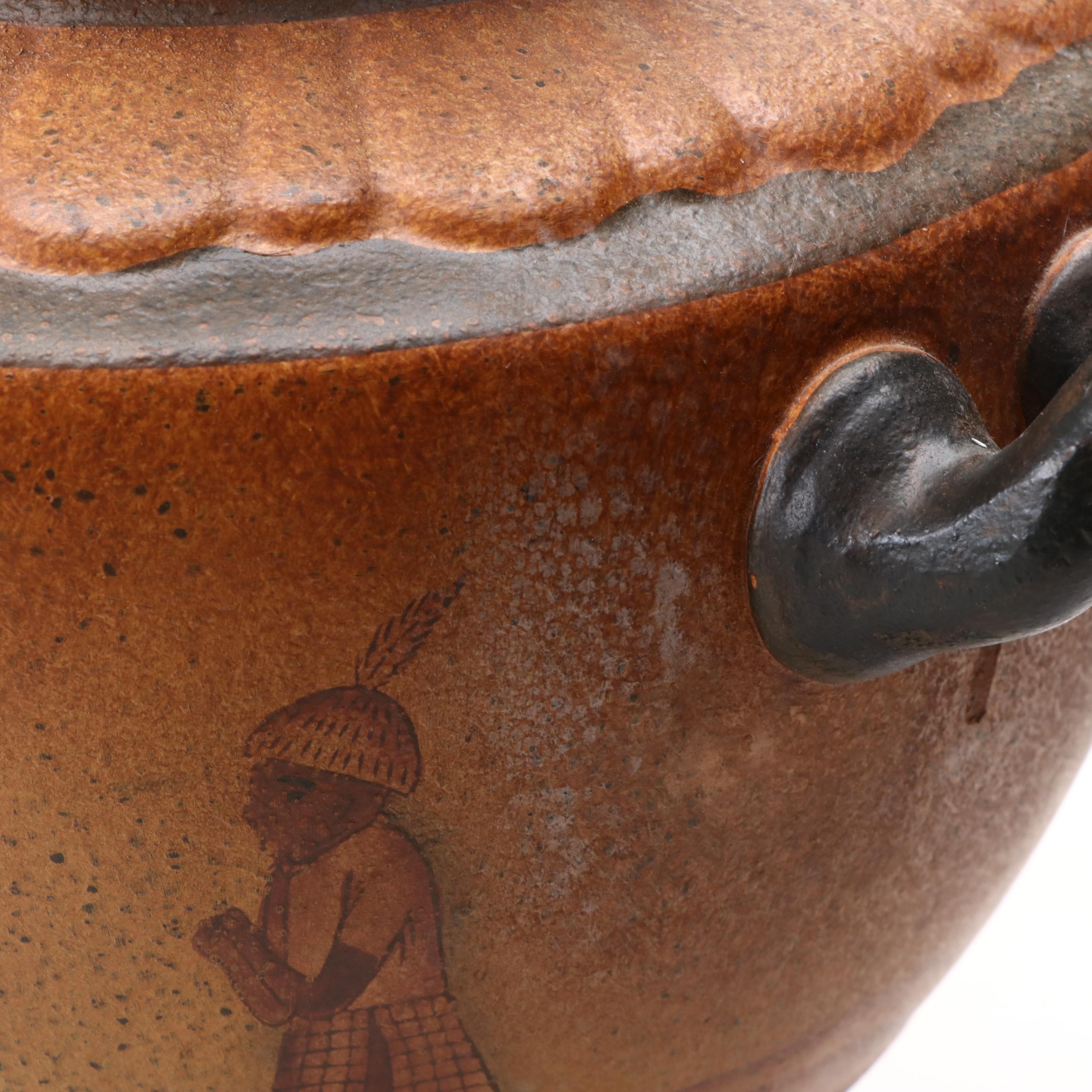 Greco-Roman Style Amphora Vase with Egyptian-Aesthetic Decorations