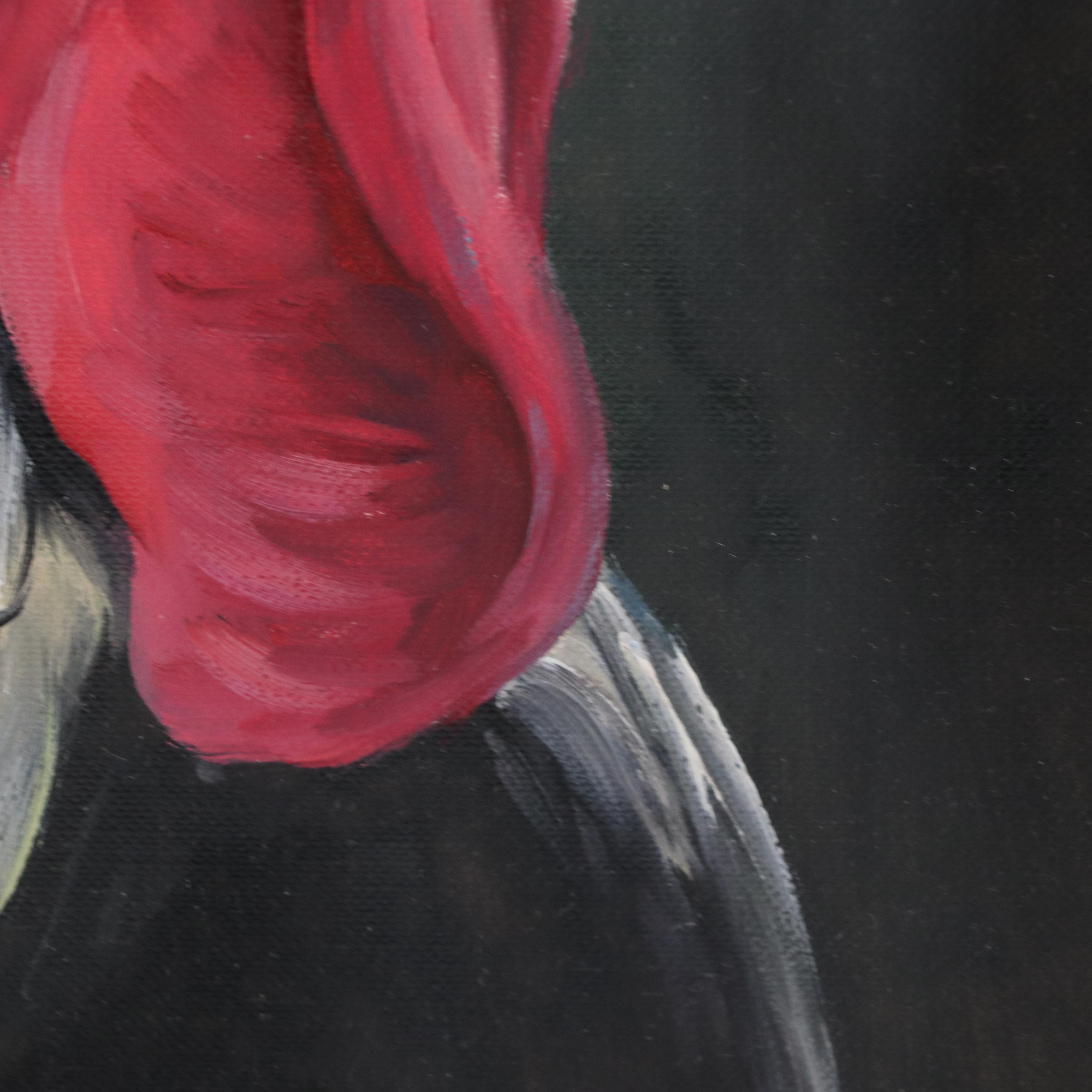 Kravchenko Olga Oil Painting of a Rooster, 2023