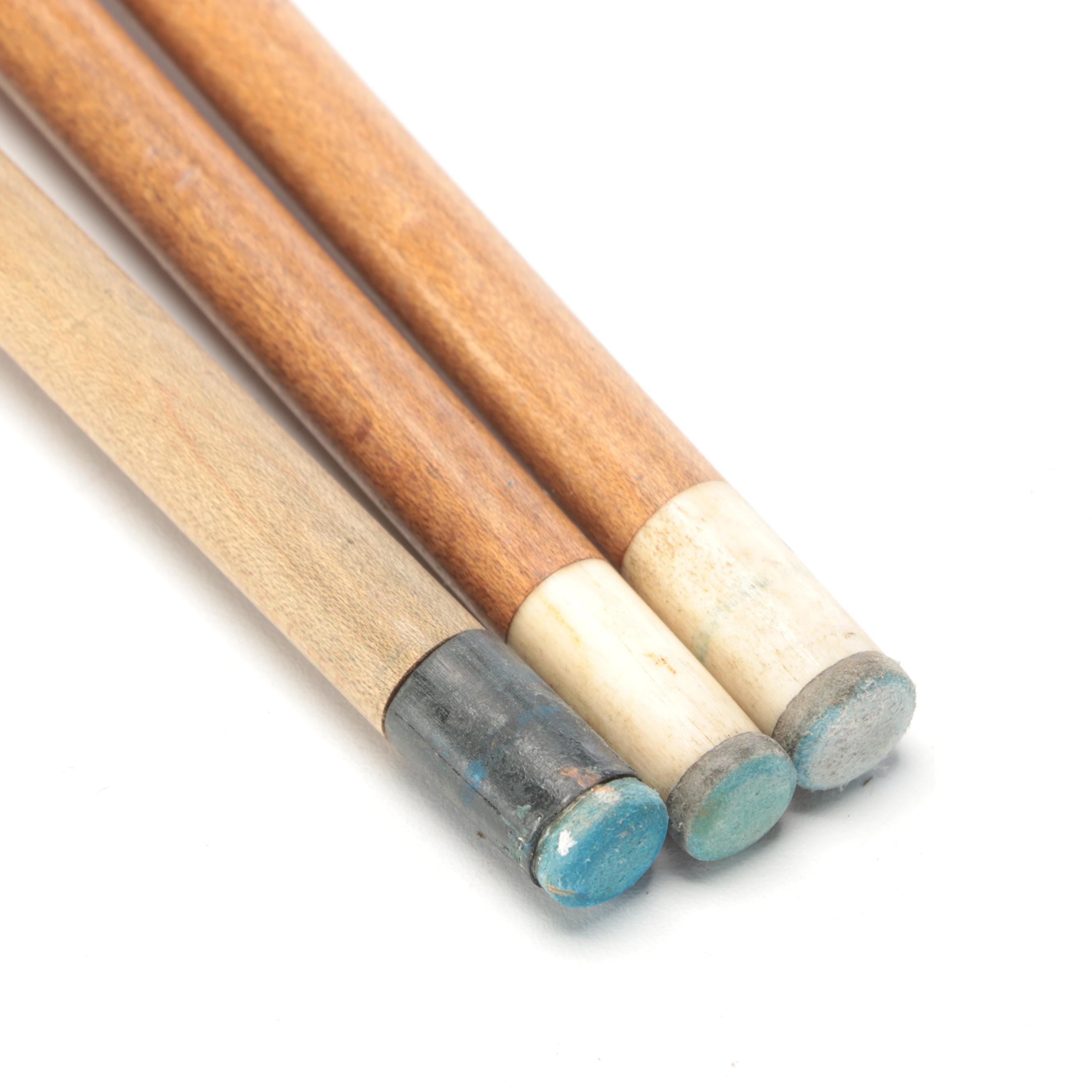 Brunswick "Challenger" and Other Pool Cues