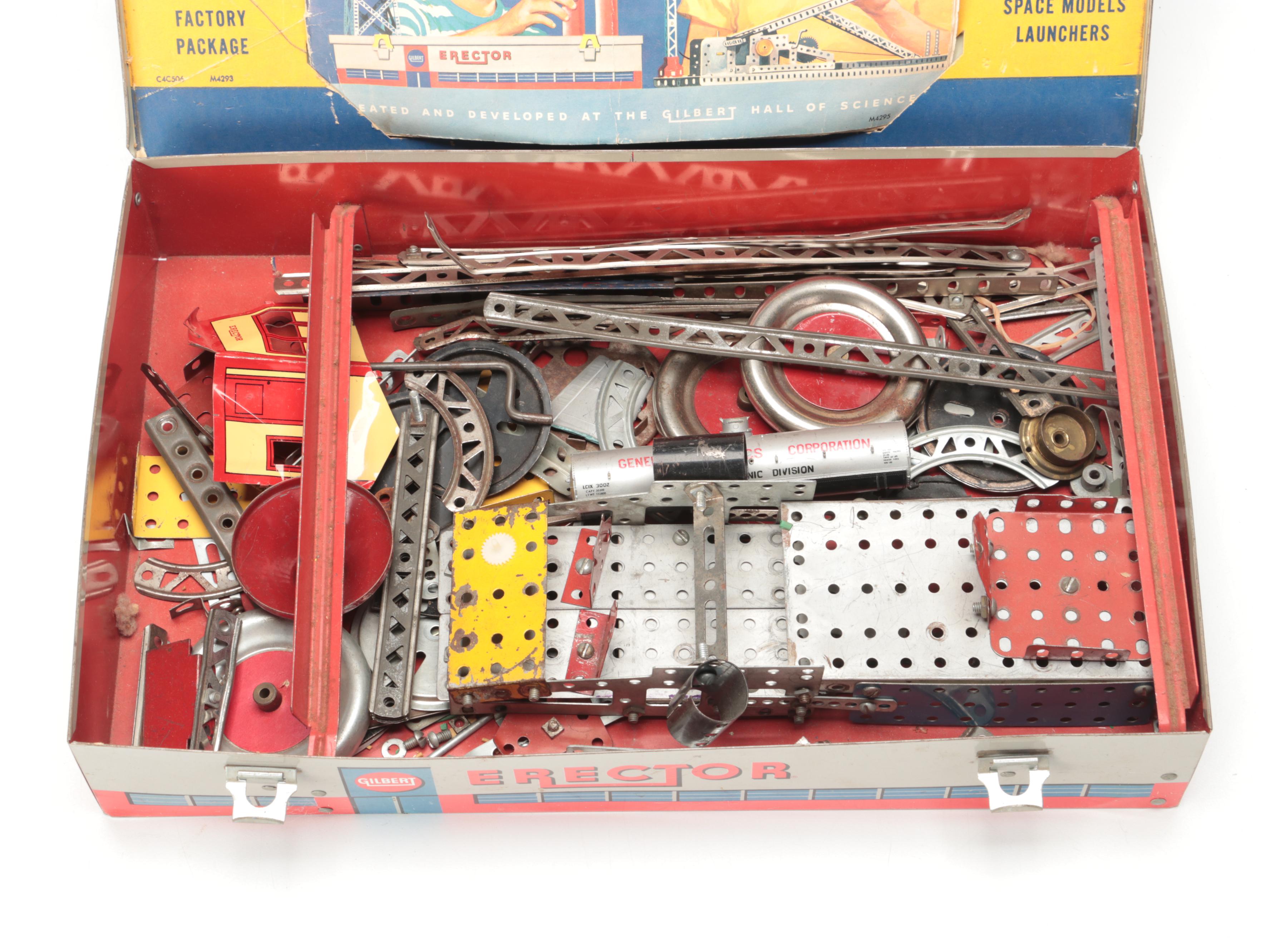 Gilbert Erector Rocket Launcher Set and No. 7 1/2 Engineer's Set