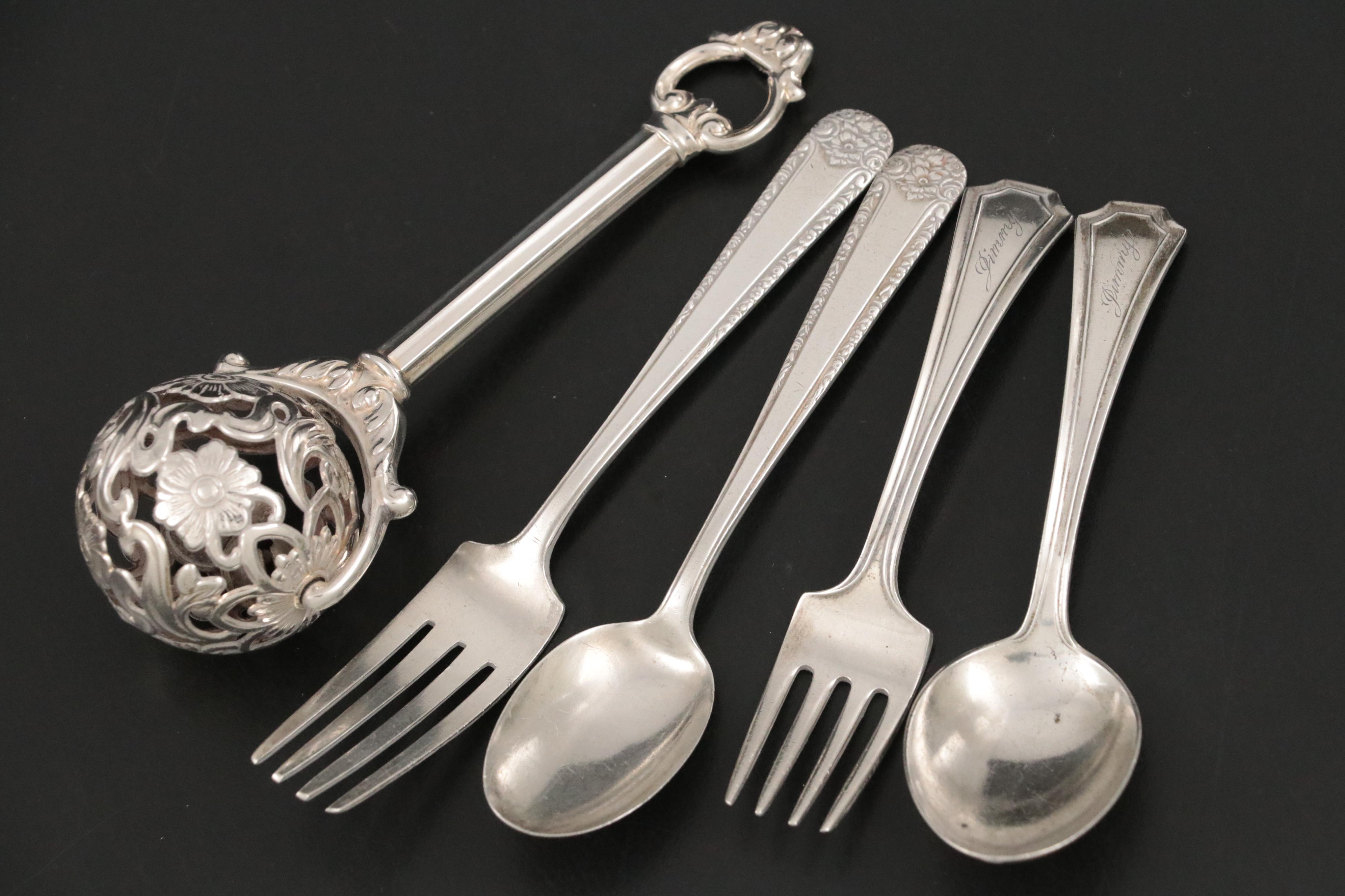 Tiffany & Co. Sterling Silver Baby Cups with Sterling Silver Rattle and More