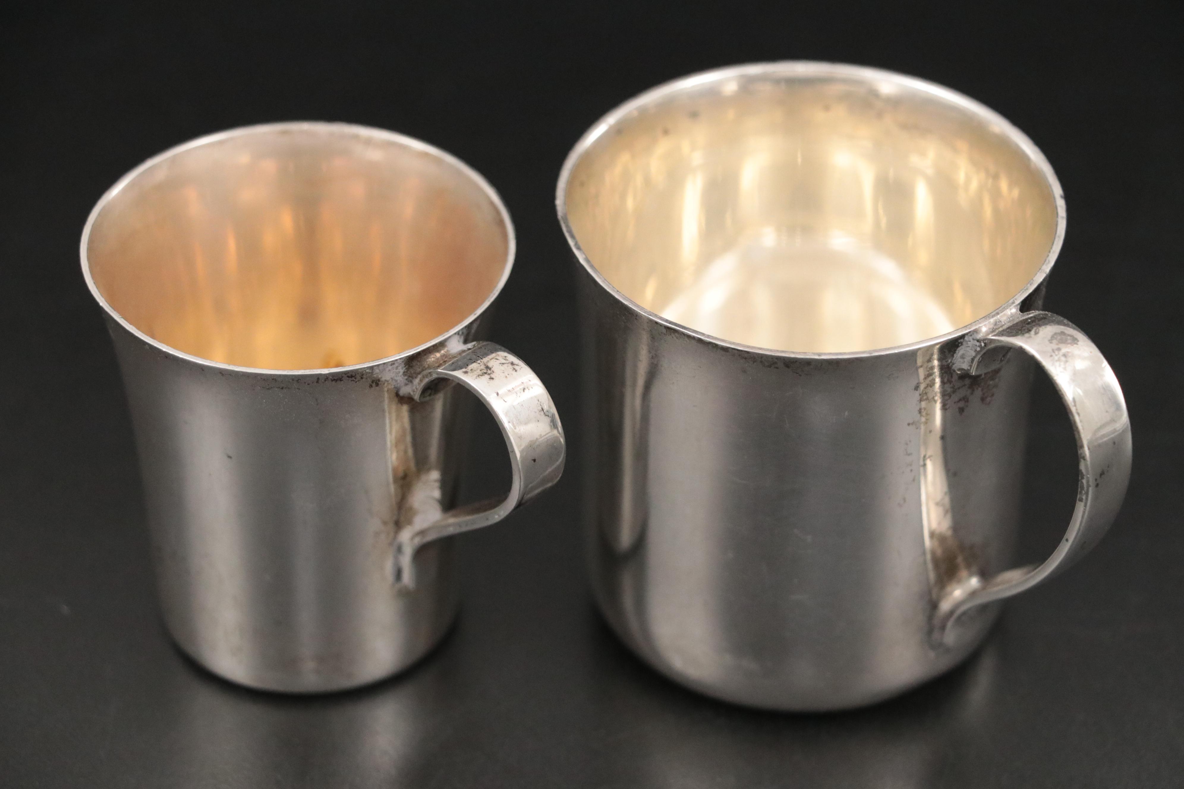 Tiffany & Co. Sterling Silver Baby Cups with Sterling Silver Rattle and More