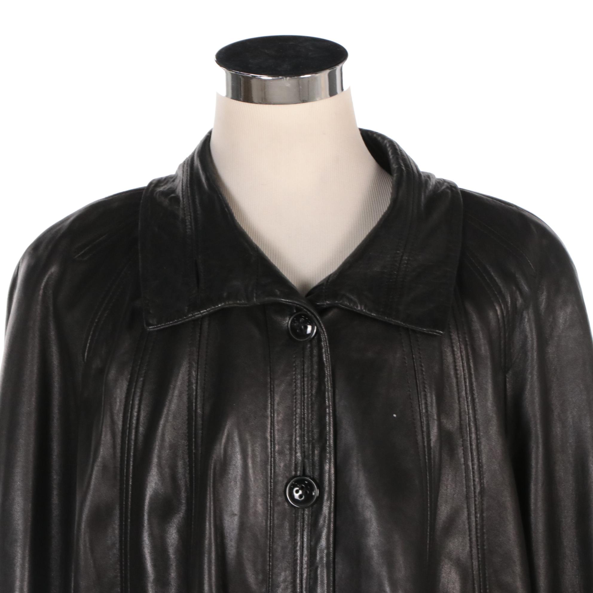 Men's Portrait Black Leather Jacket