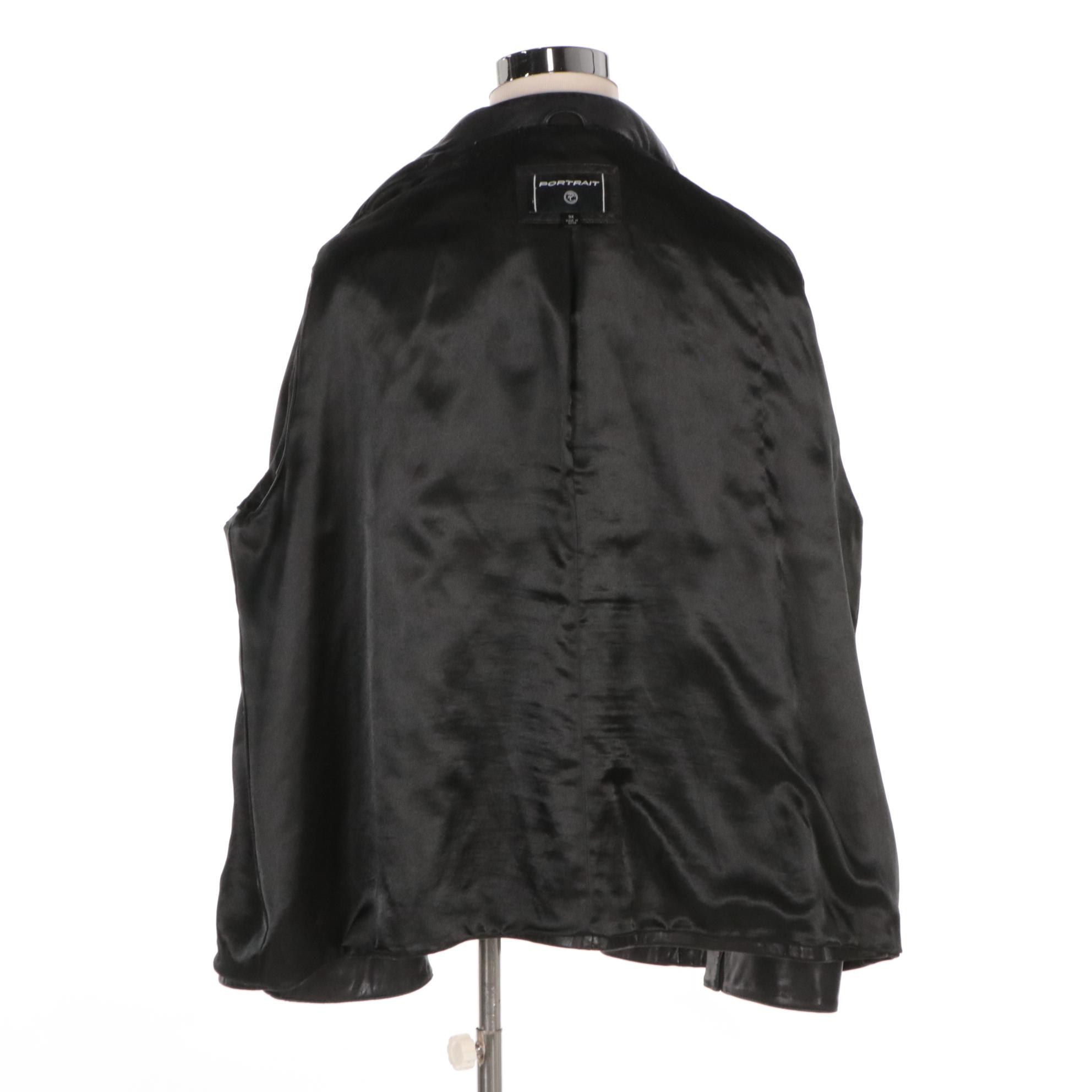Men's Portrait Black Leather Jacket