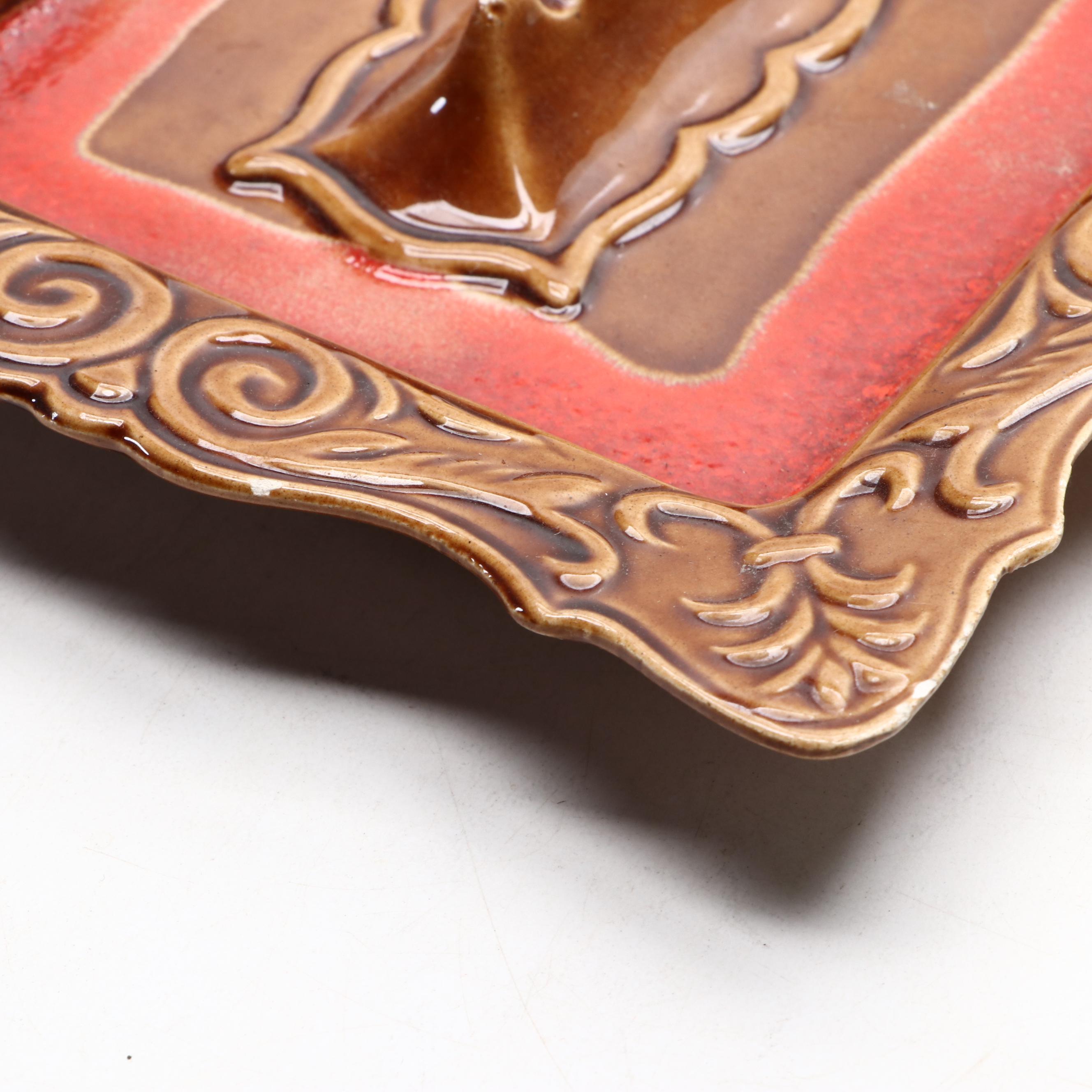 Drip Glazed and Other Pottery and Murano Glass Ashtrays, Mid to Late 20th C