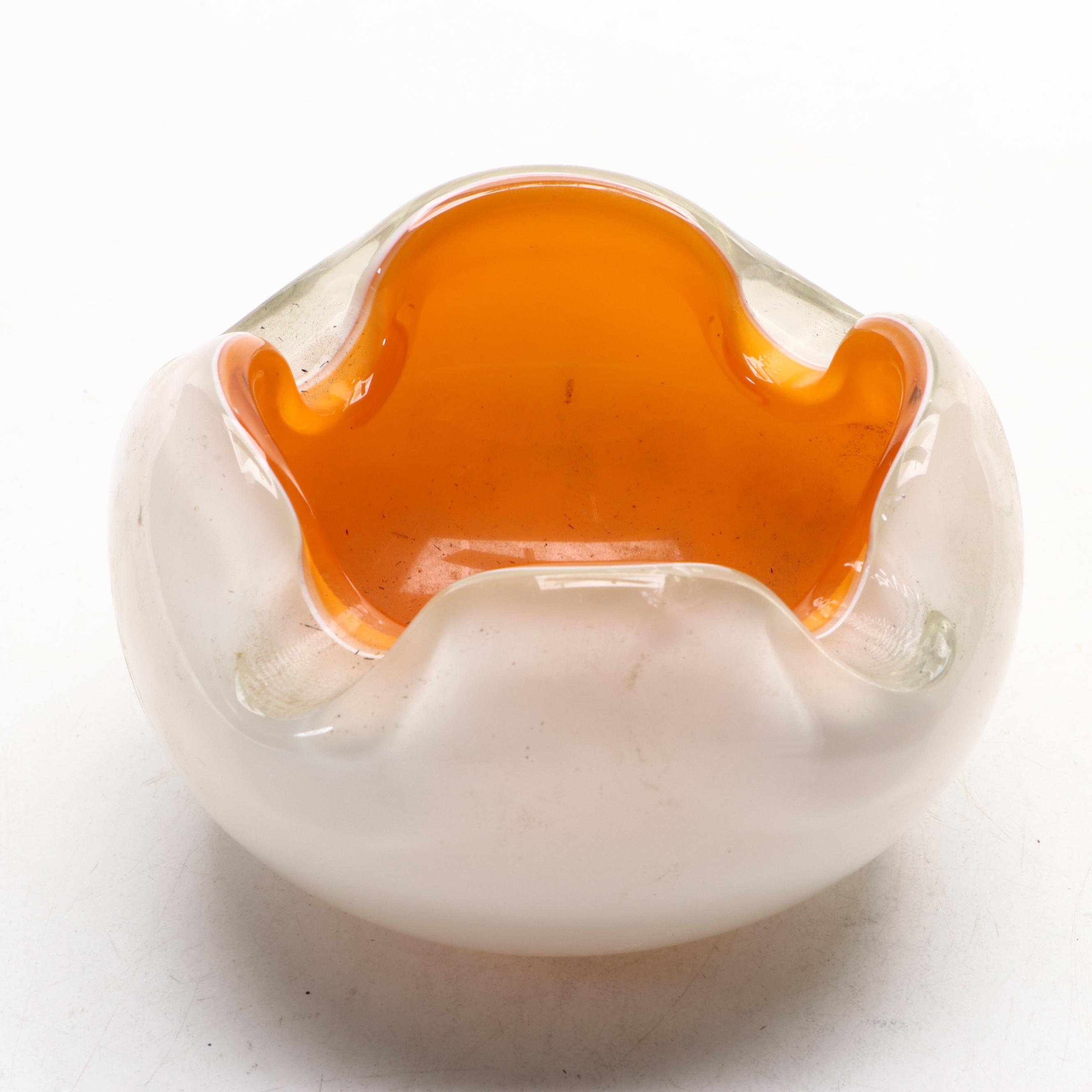 Drip Glazed and Other Pottery and Murano Glass Ashtrays, Mid to Late 20th C