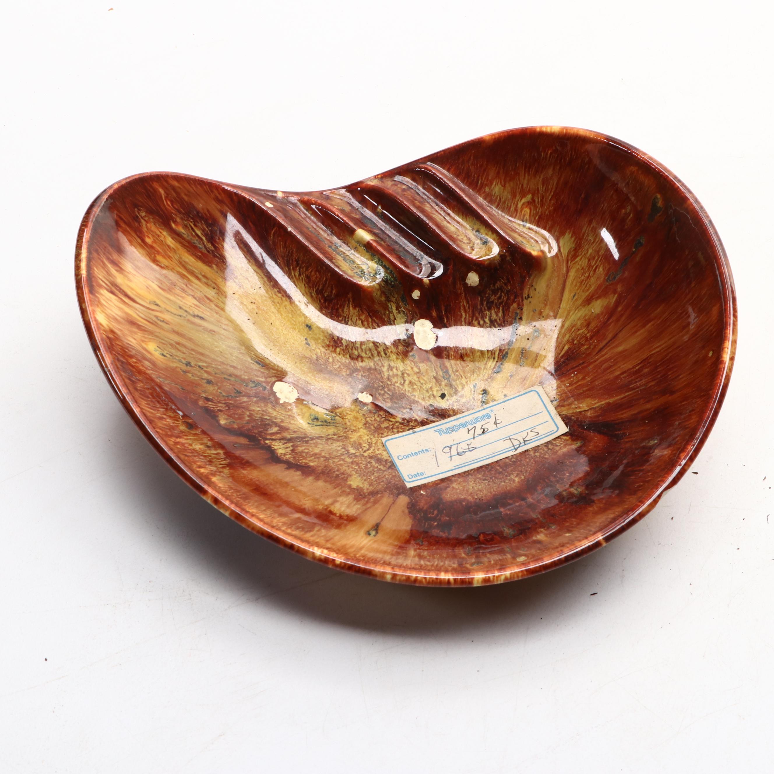 Drip Glazed and Other Pottery and Murano Glass Ashtrays, Mid to Late 20th C