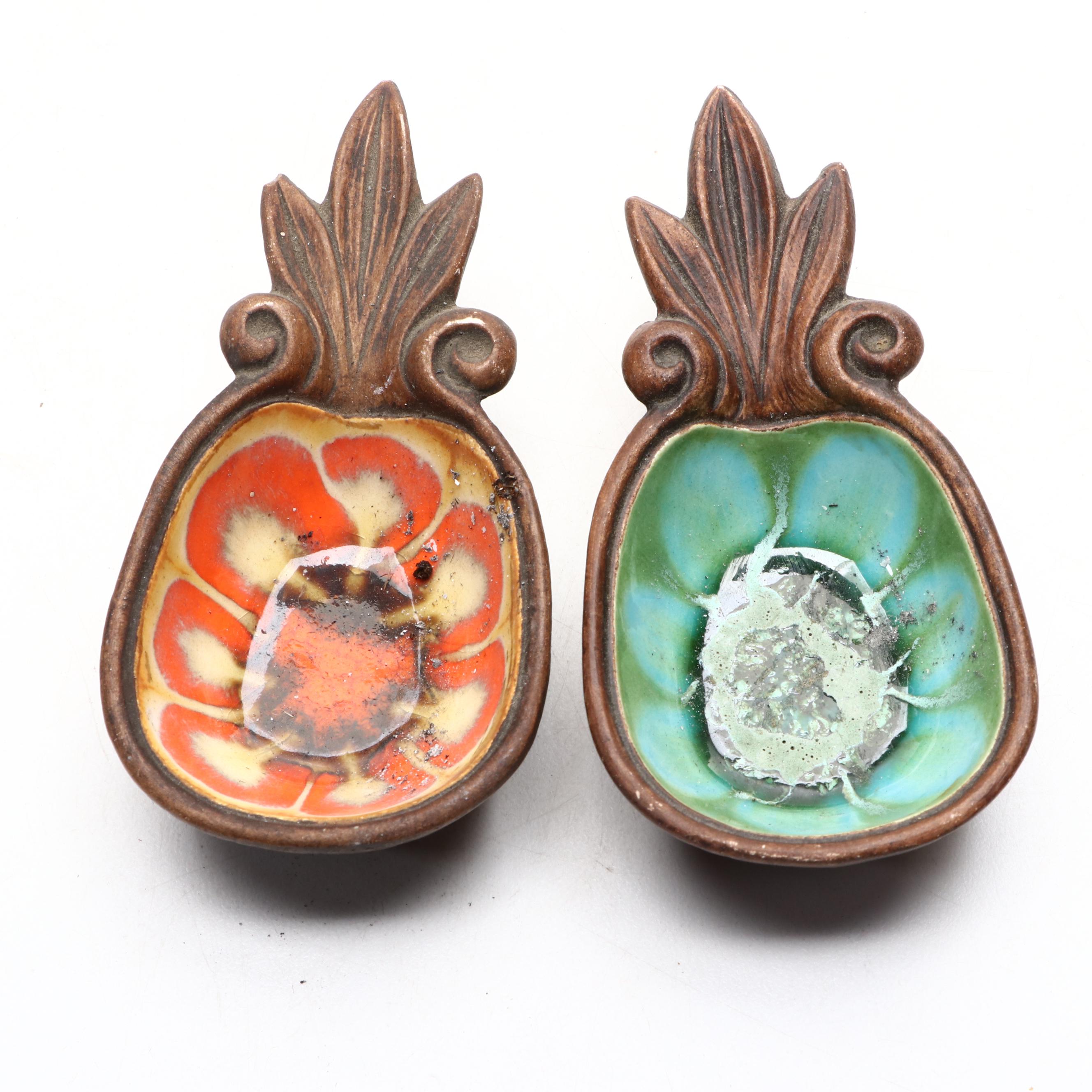 Drip Glazed and Other Pottery and Murano Glass Ashtrays, Mid to Late 20th C