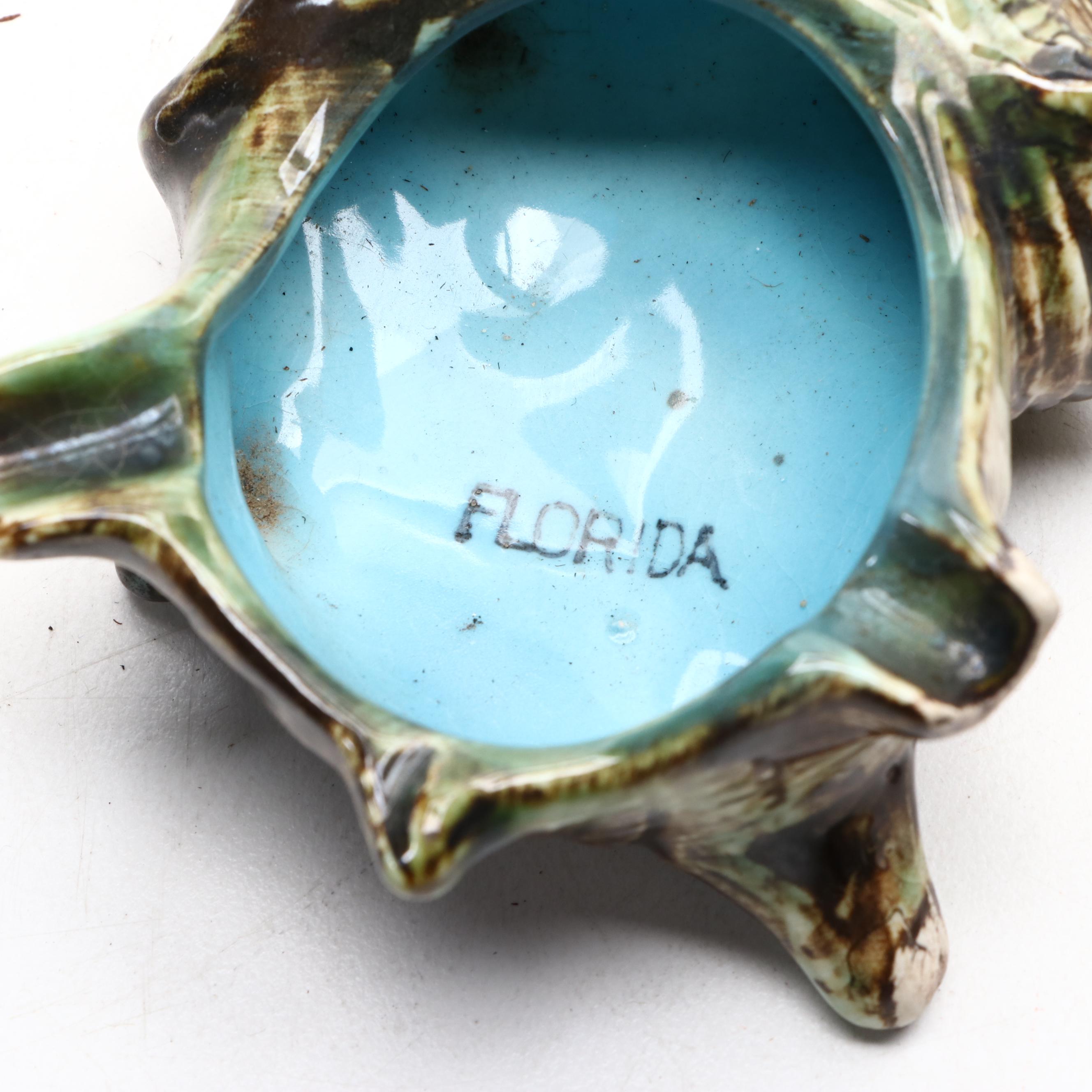 Drip Glazed and Other Pottery and Murano Glass Ashtrays, Mid to Late 20th C