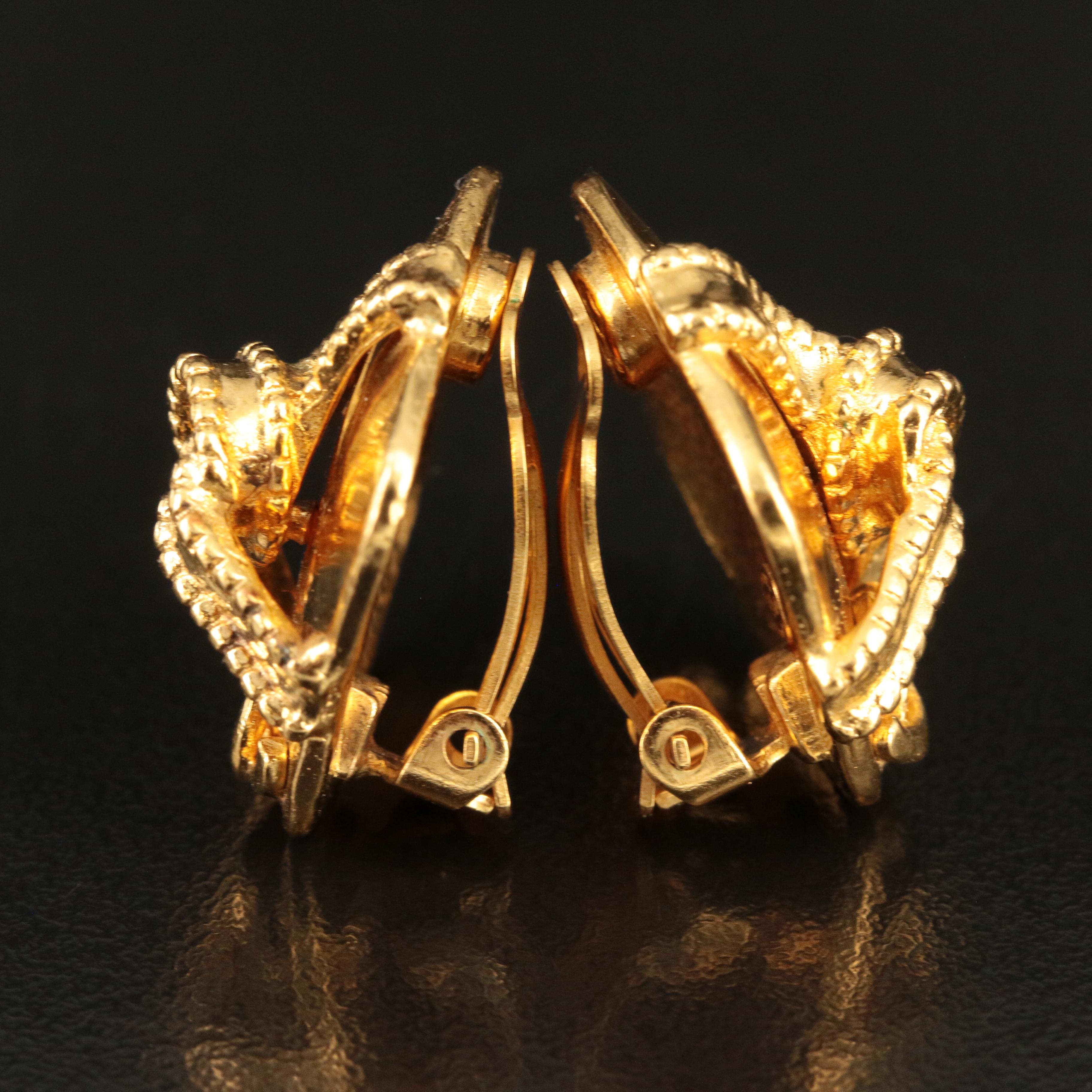 Chanel Logo Square Ribbon Wrapped Clip Earrings