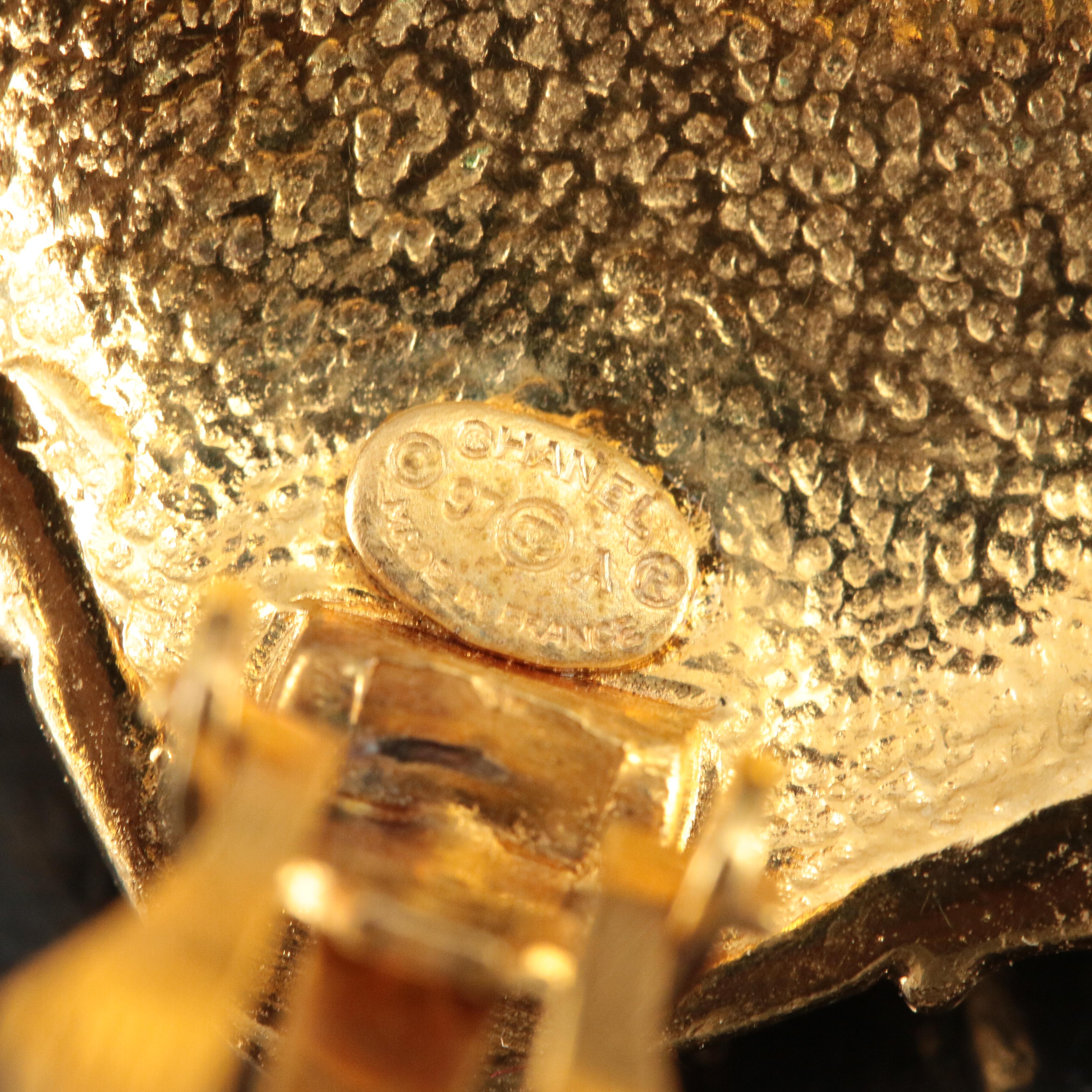 Chanel Logo Square Ribbon Wrapped Clip Earrings