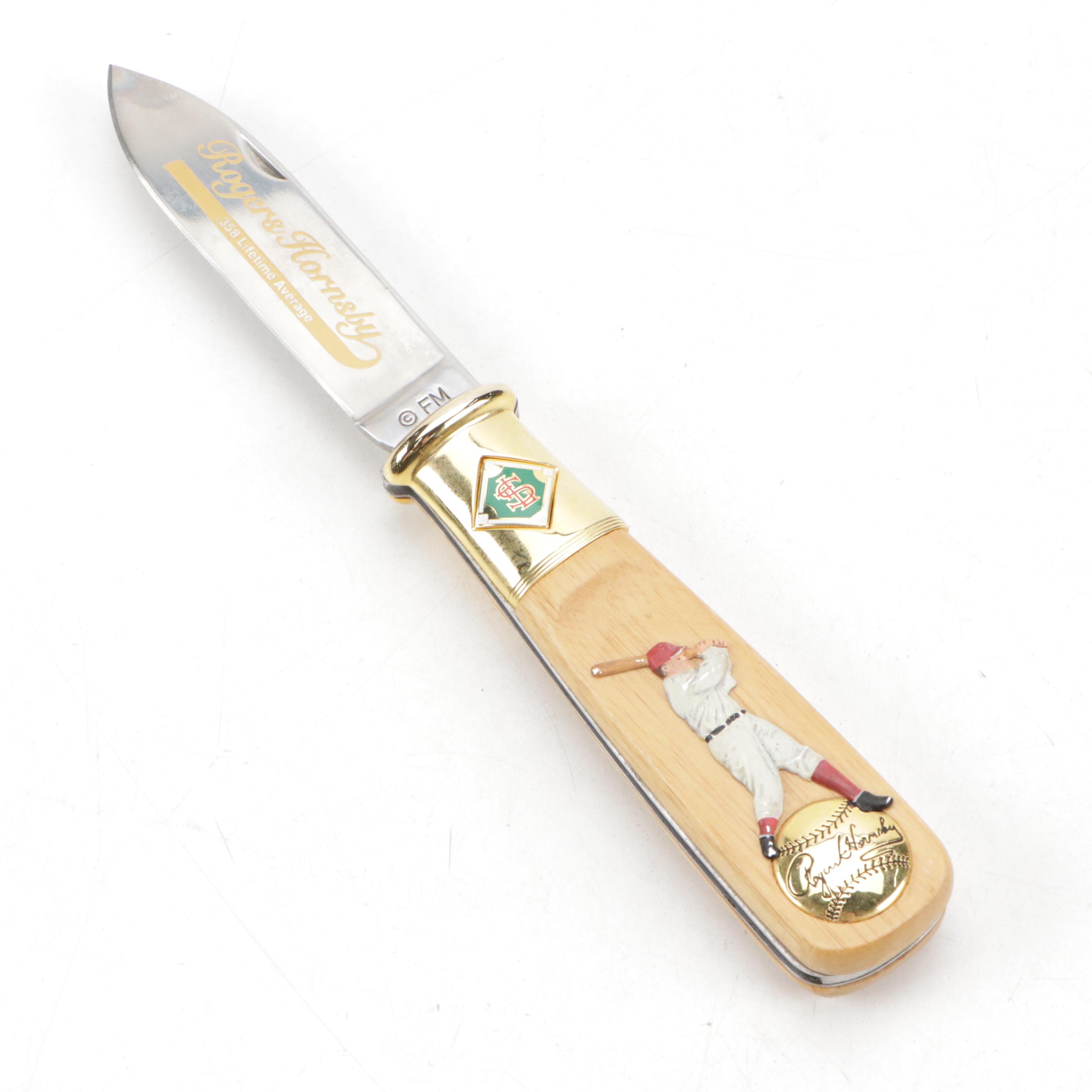 Larry Bird and Karl Malone Keepsake Ornaments with Rogers Hornsby Pocket Knife