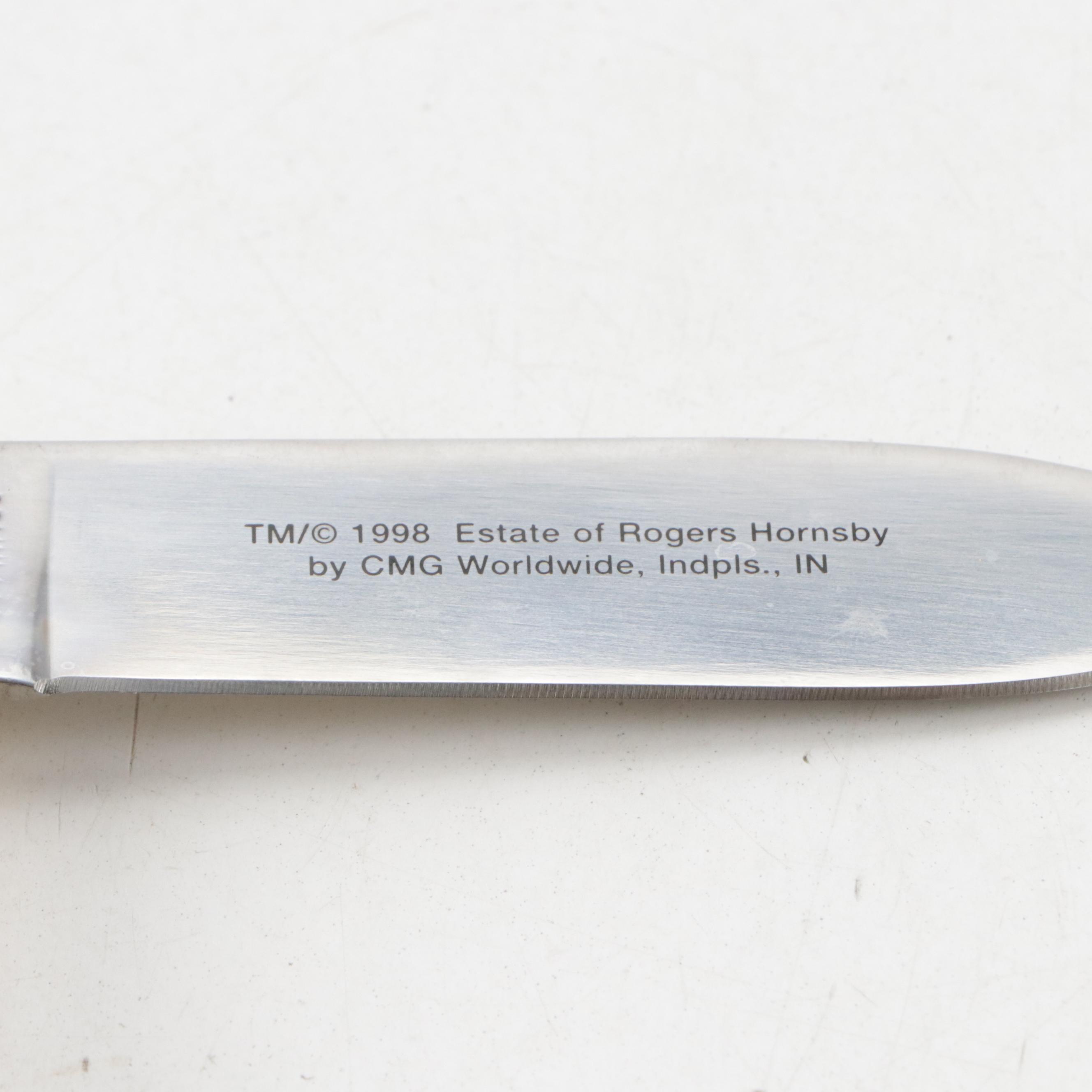 Larry Bird and Karl Malone Keepsake Ornaments with Rogers Hornsby Pocket Knife