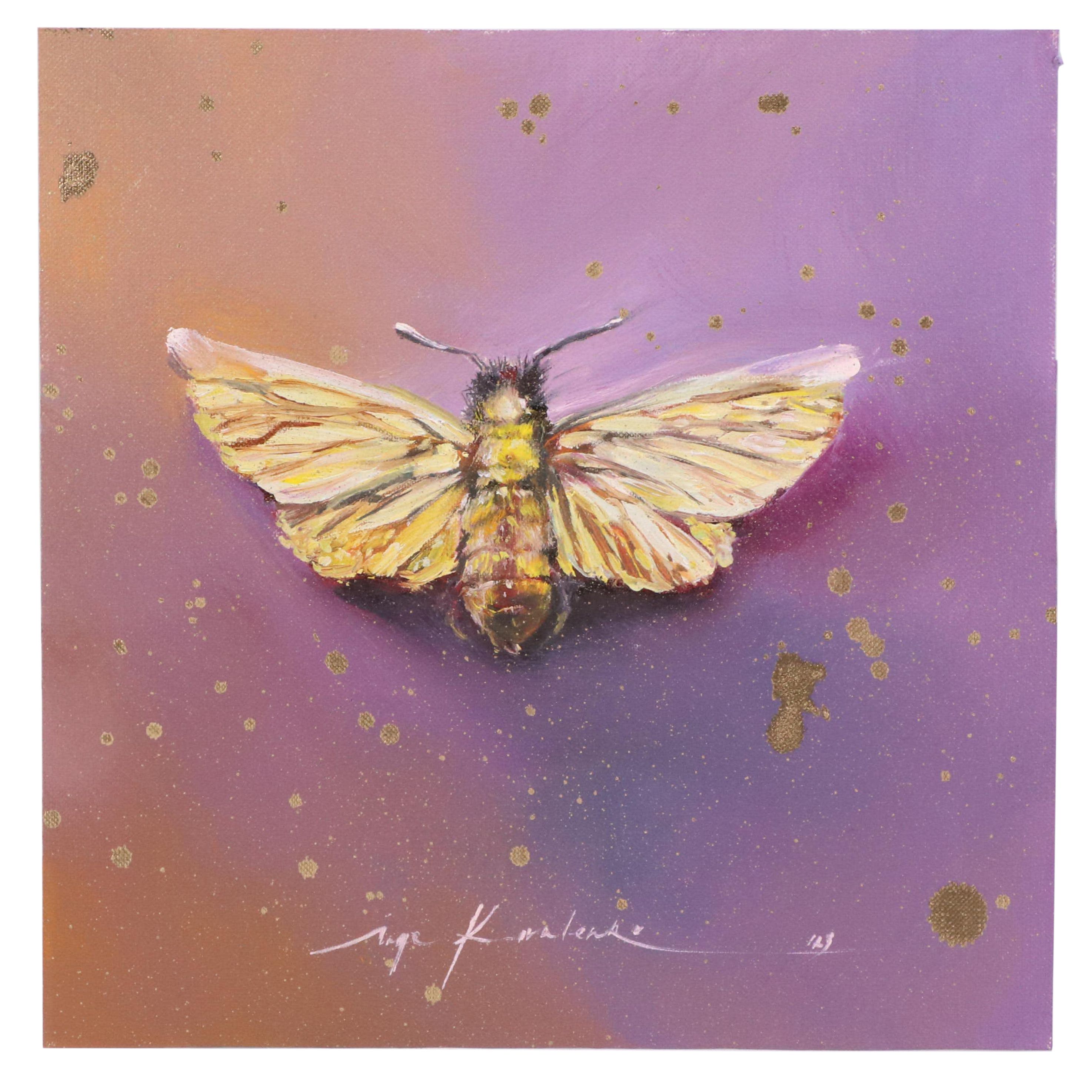 Inga Kovalenko Oil Painting of a Moth, 2023