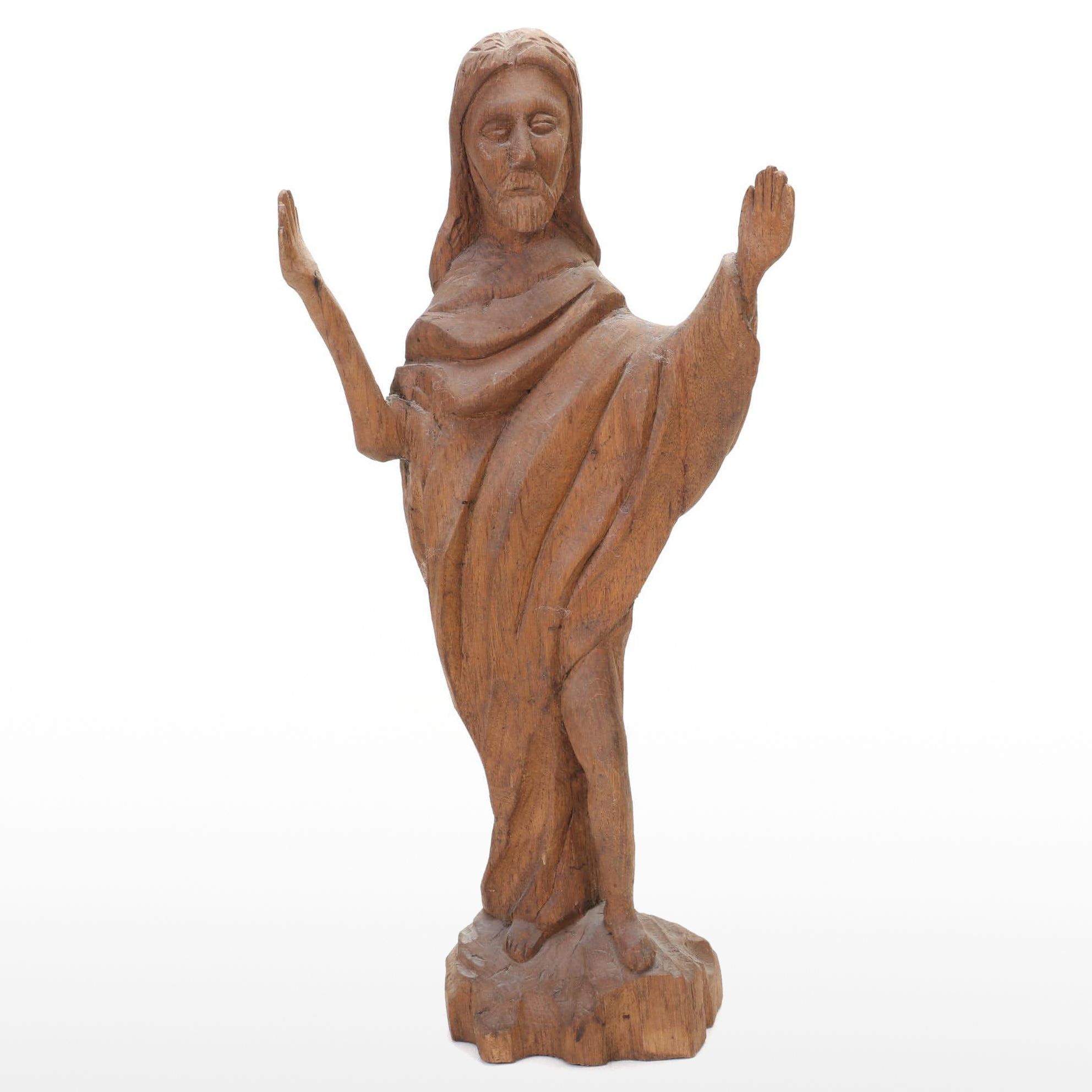 Carved Wood "Jesus" Figure