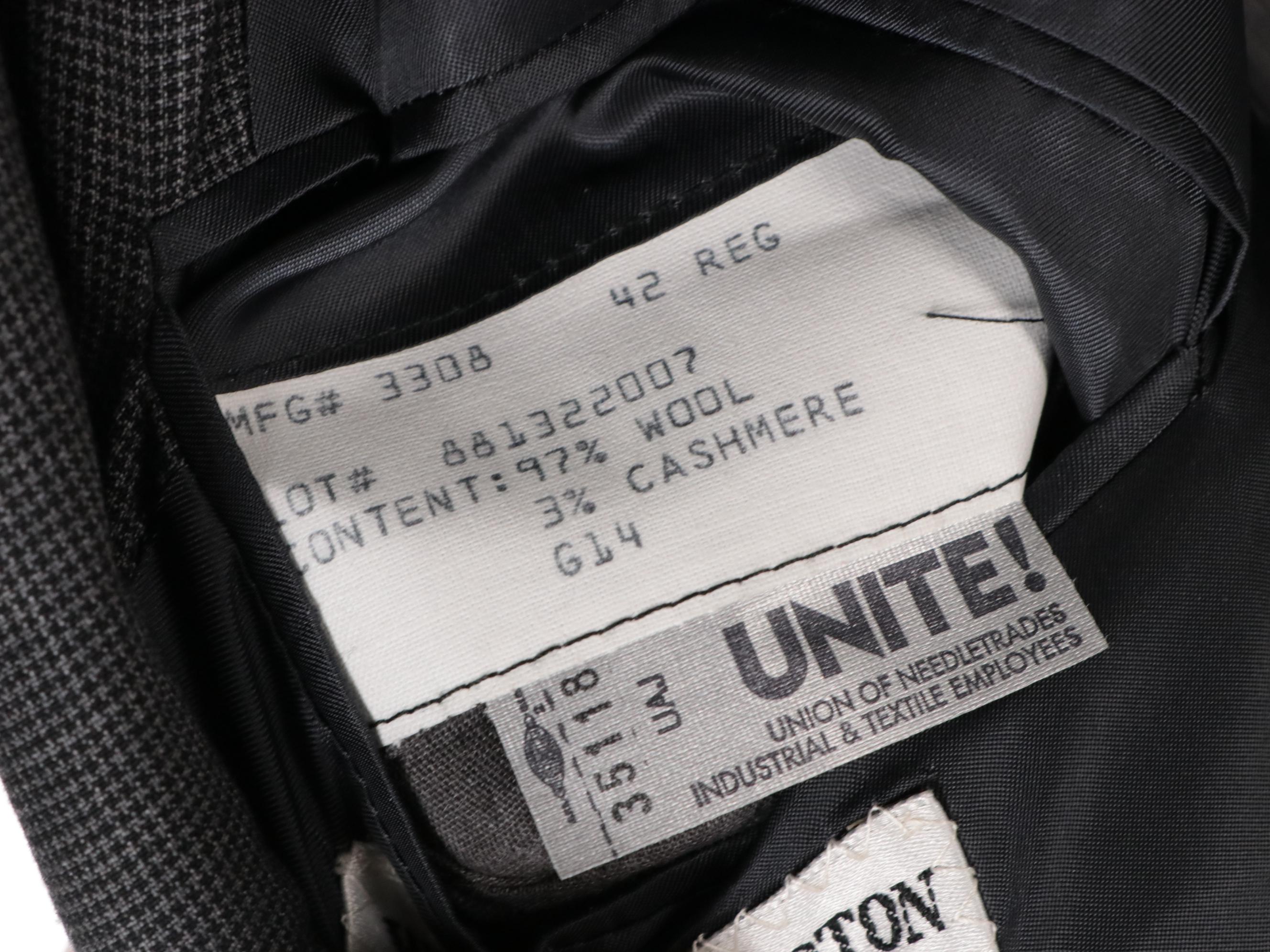 Men's Walter-Morton Wool and Cashmere Two-Piece Suits in Garment Bags