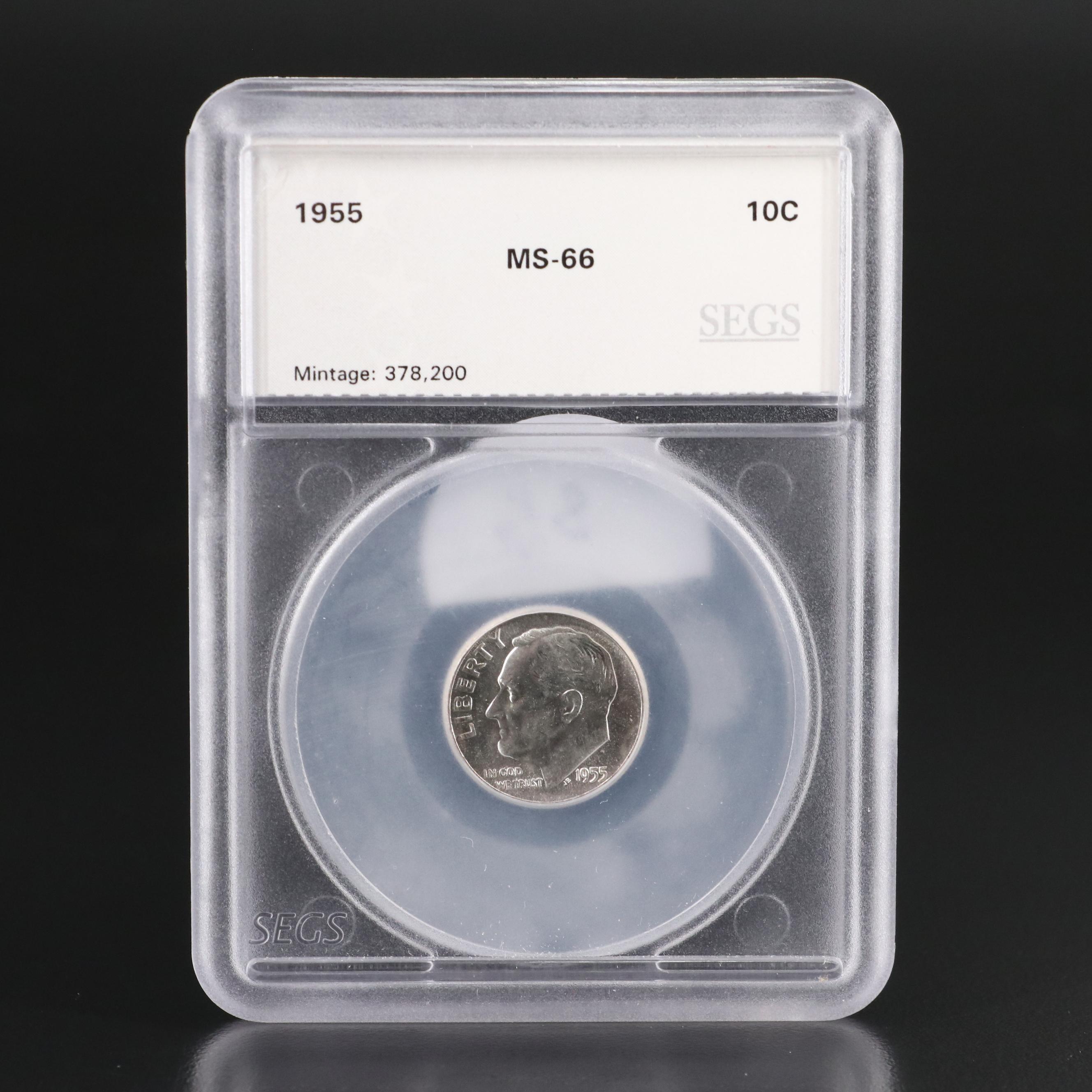 Seven Uncirculated Roosevelt Silver Dimes