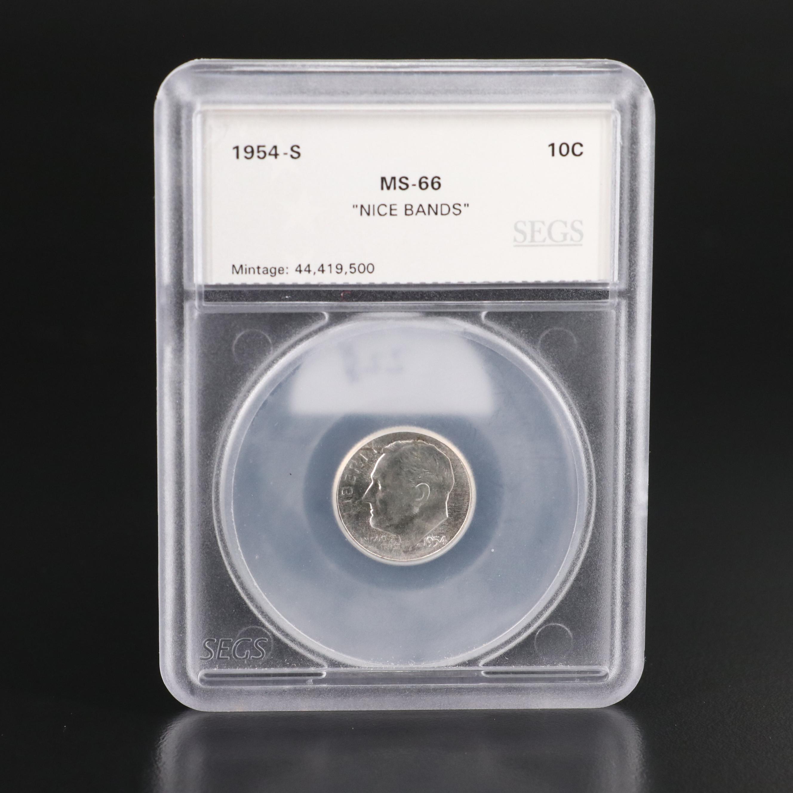 Seven Uncirculated Roosevelt Silver Dimes