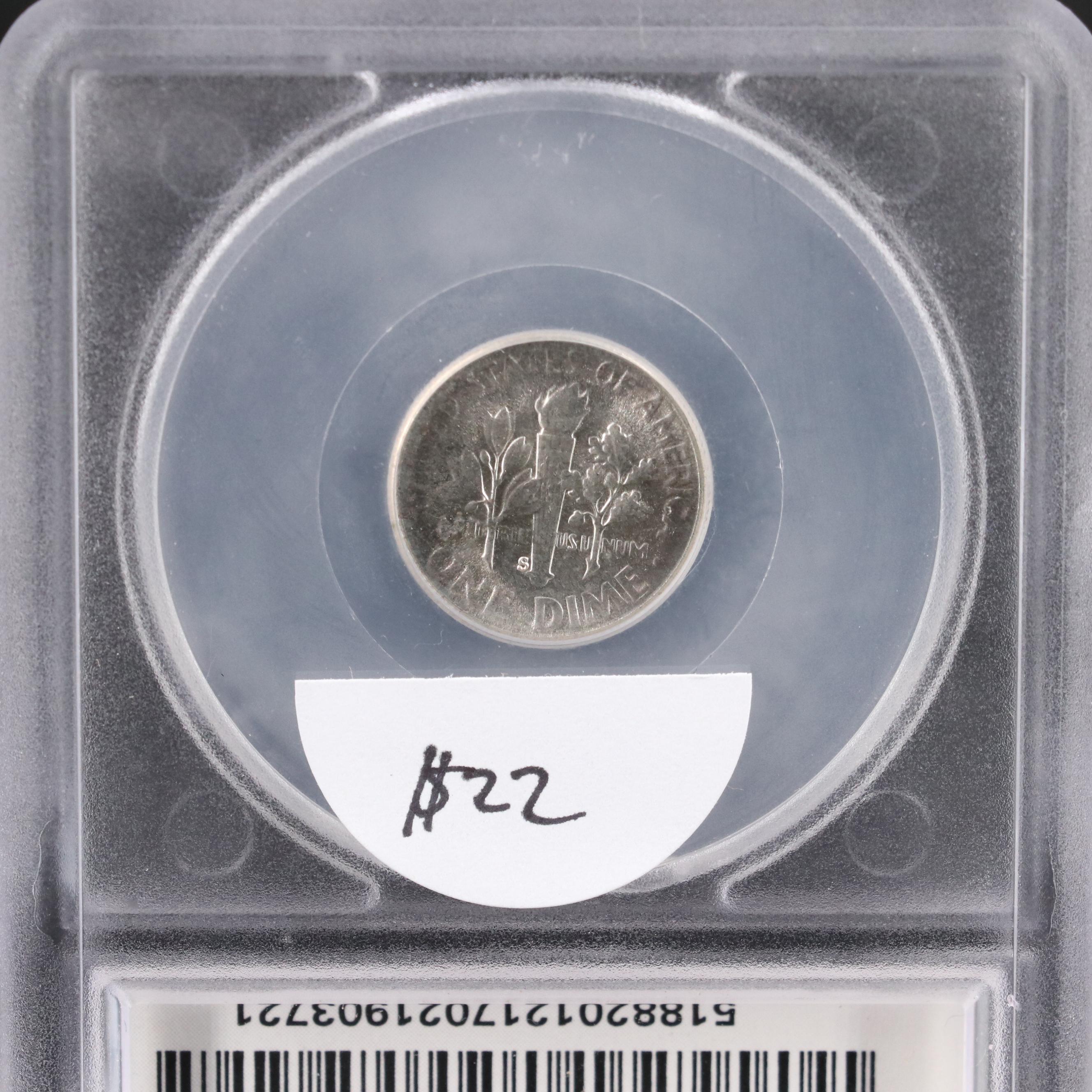 Seven Uncirculated Roosevelt Silver Dimes