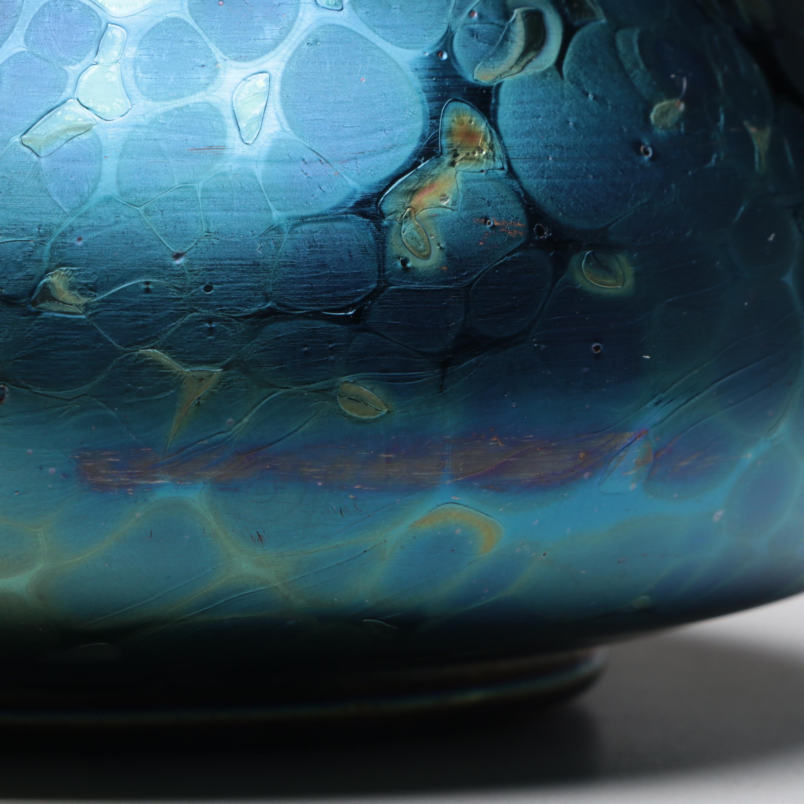 Loetz Handblown Art Nouveau Iridescent Oil Spot Art Glass Vase, Early 20th C.