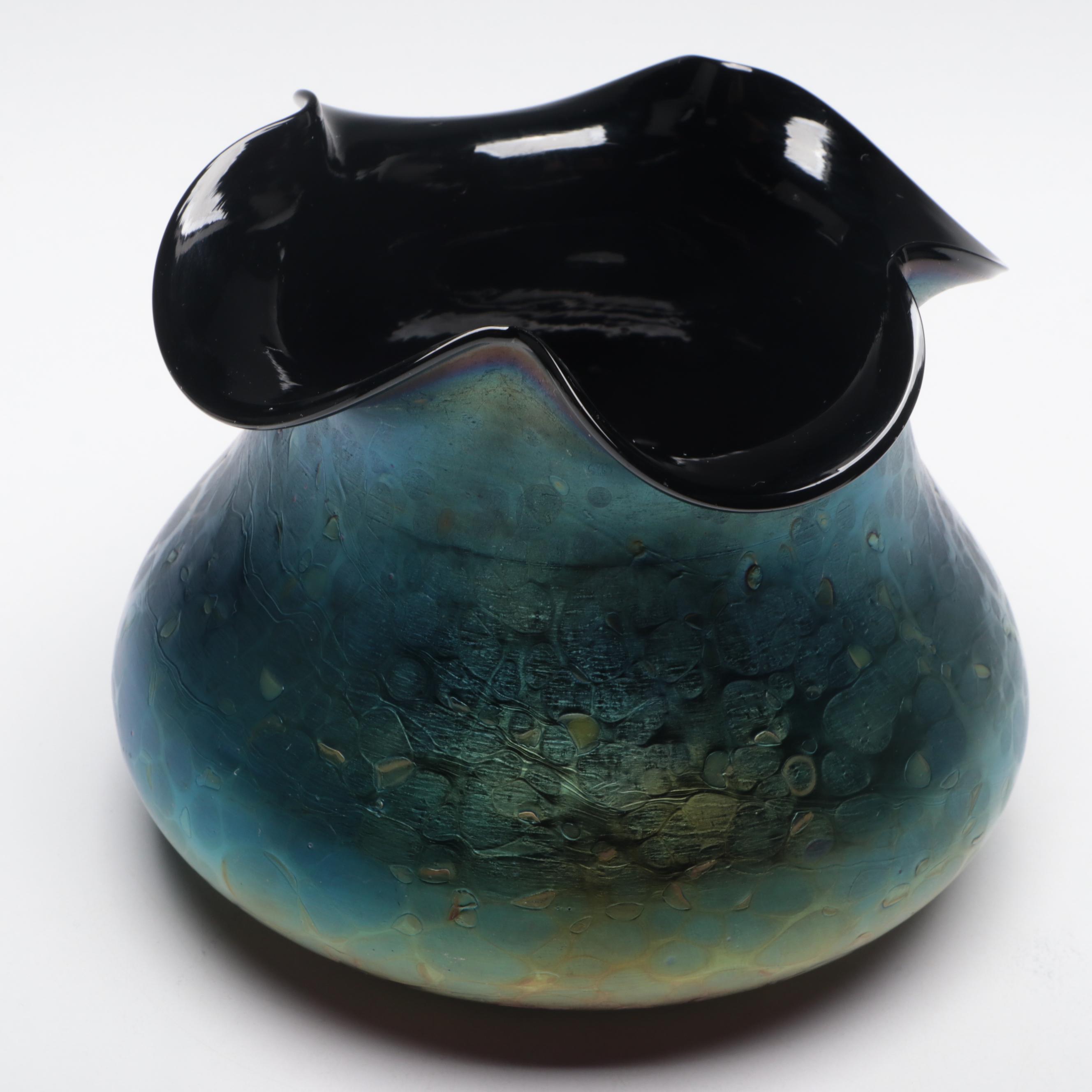 Loetz Handblown Art Nouveau Iridescent Oil Spot Art Glass Vase, Early 20th C.