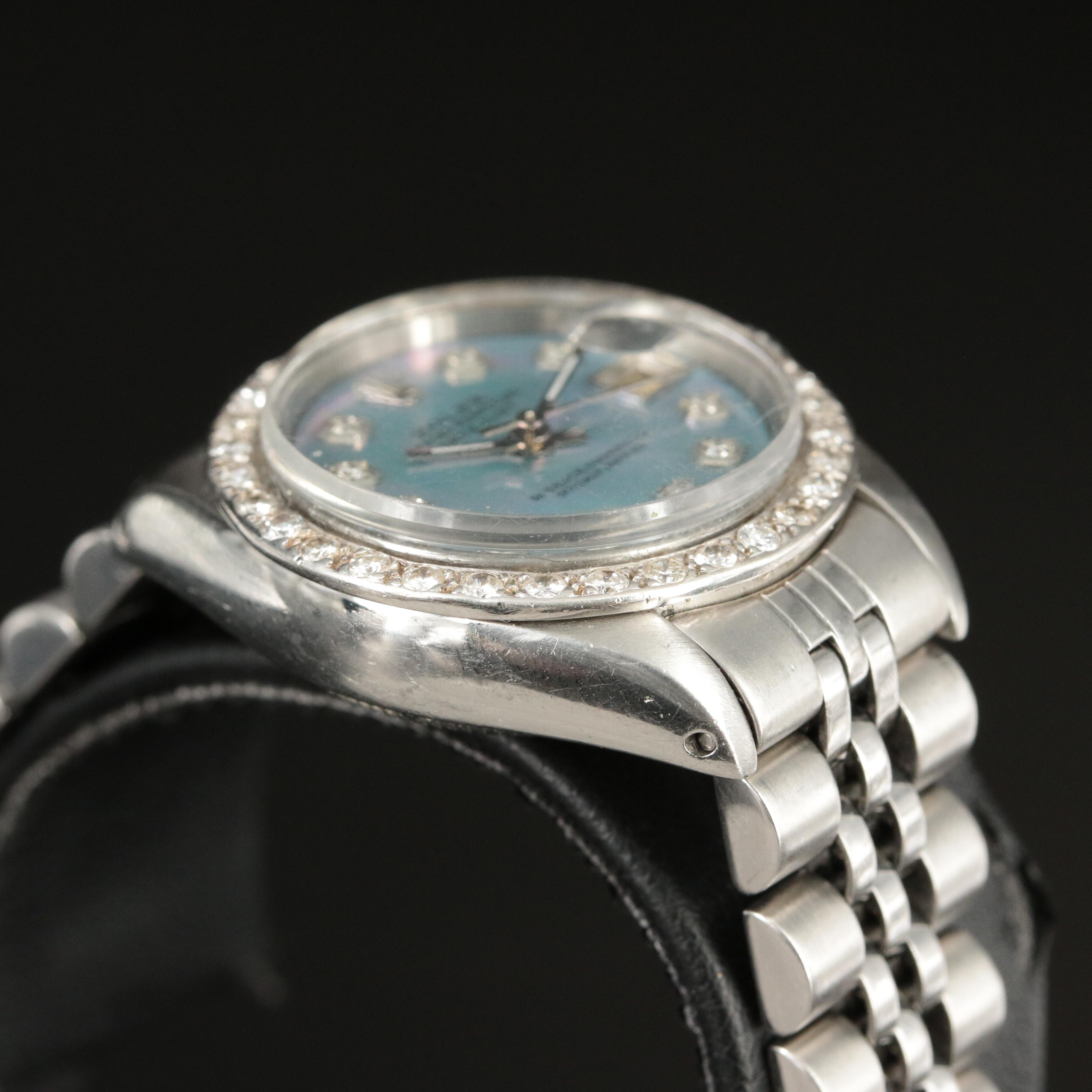 1982 Rolex Custom Diamond, Mother-of-Pearl Dial and Bezel Watch