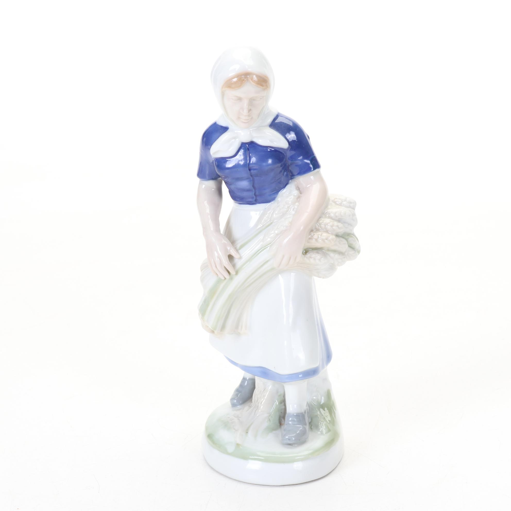 Gräfenthal Hand-Painted Porcelain Figurines Featuring Boy Playing Violin