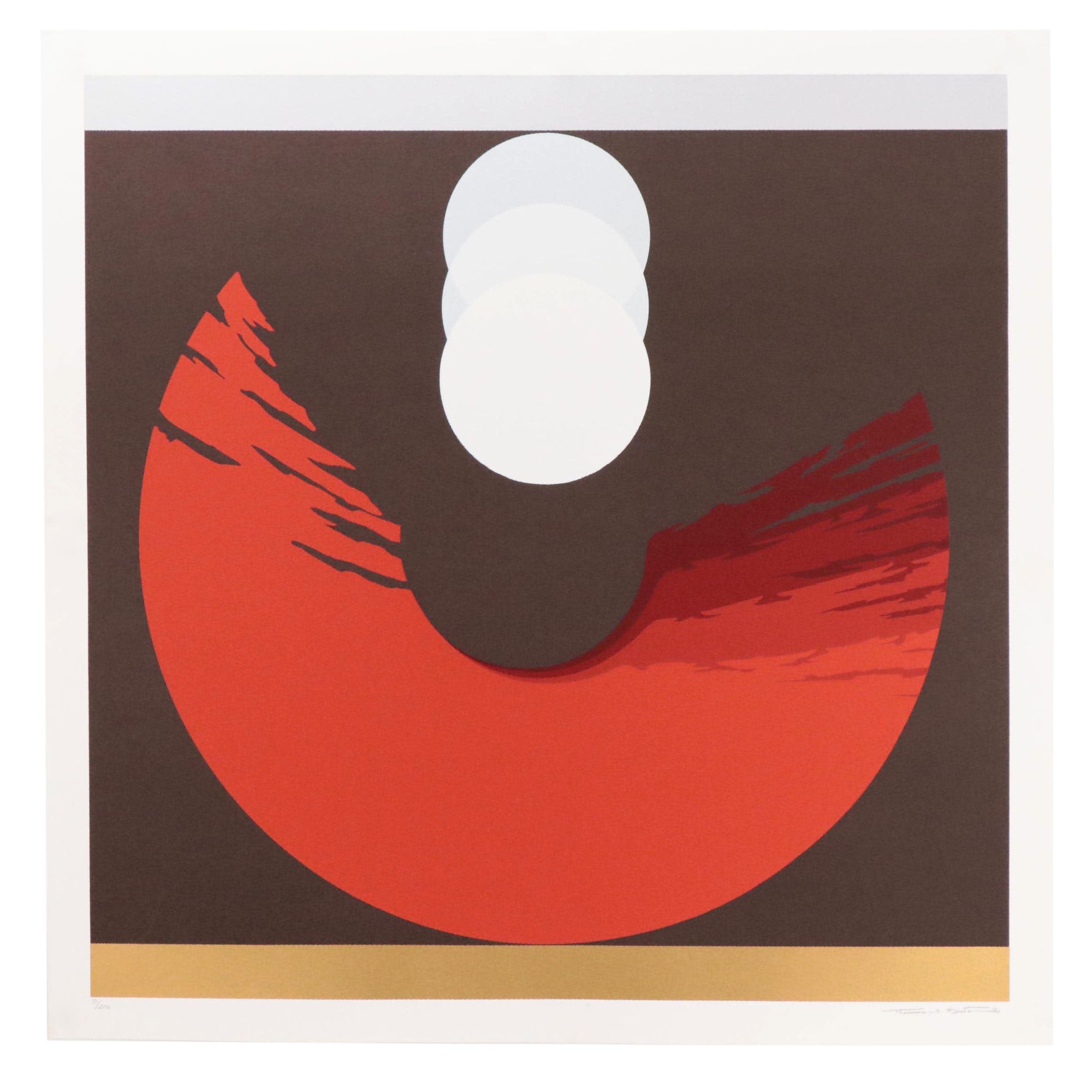 Thomas W. Benton Abstract Serigraph "Evolution Series – Red," 1981