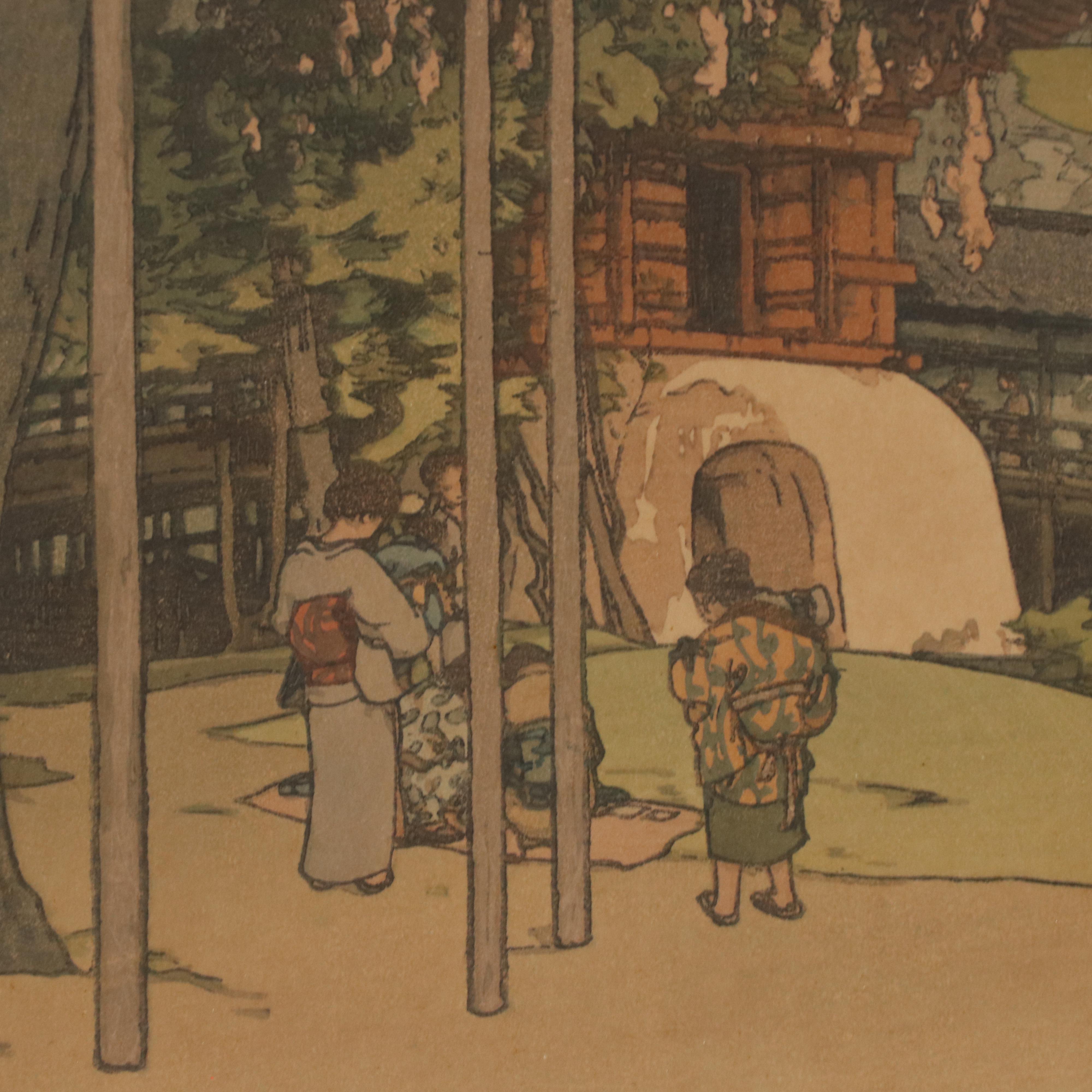 Hiroshi Yoshida Shin-Hanga Japanese Woodblock "The Cherry Tree in Kawagoe," 1935