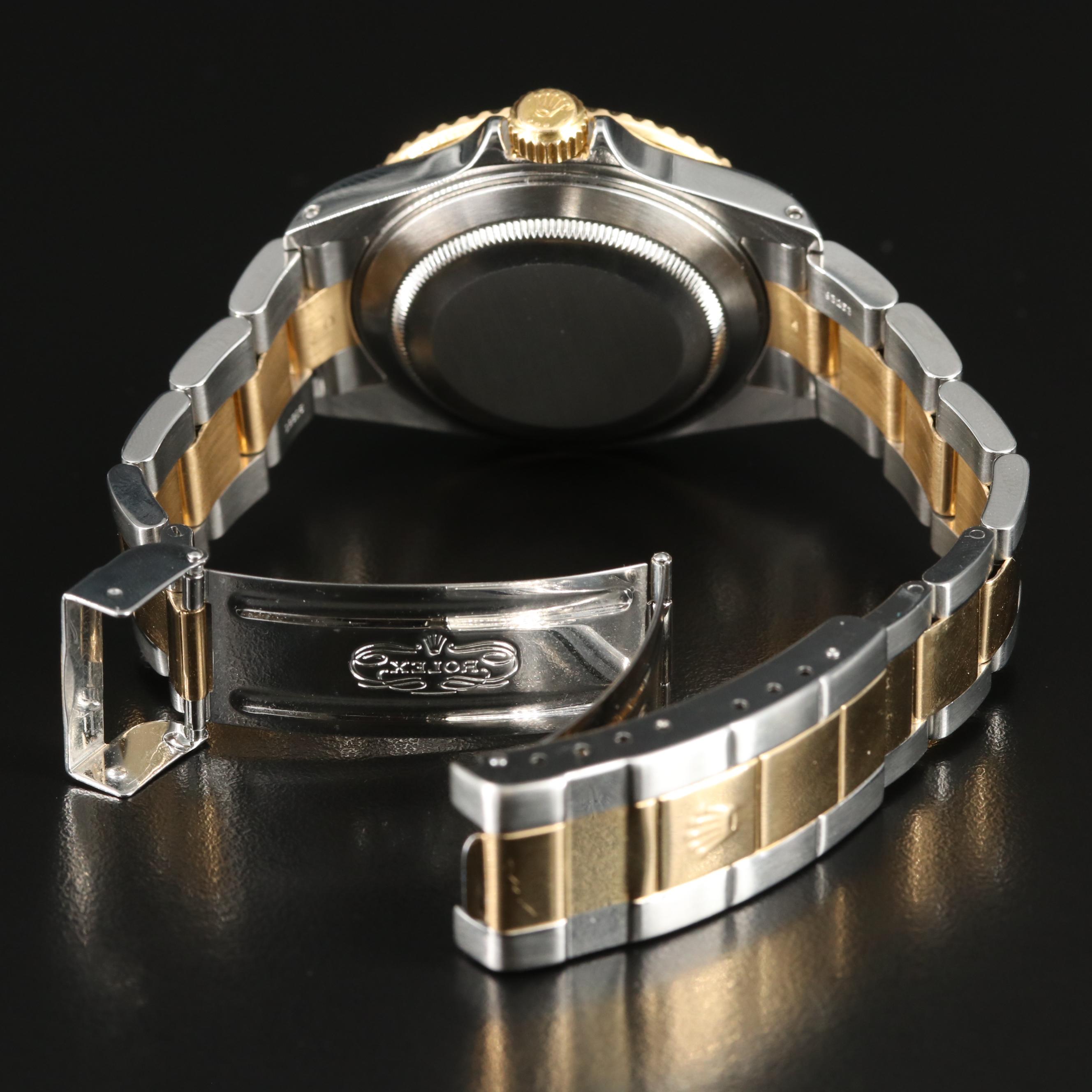 2000 Rolex Champagne Custom Diamond and Sapphire Dial Submariner Watch