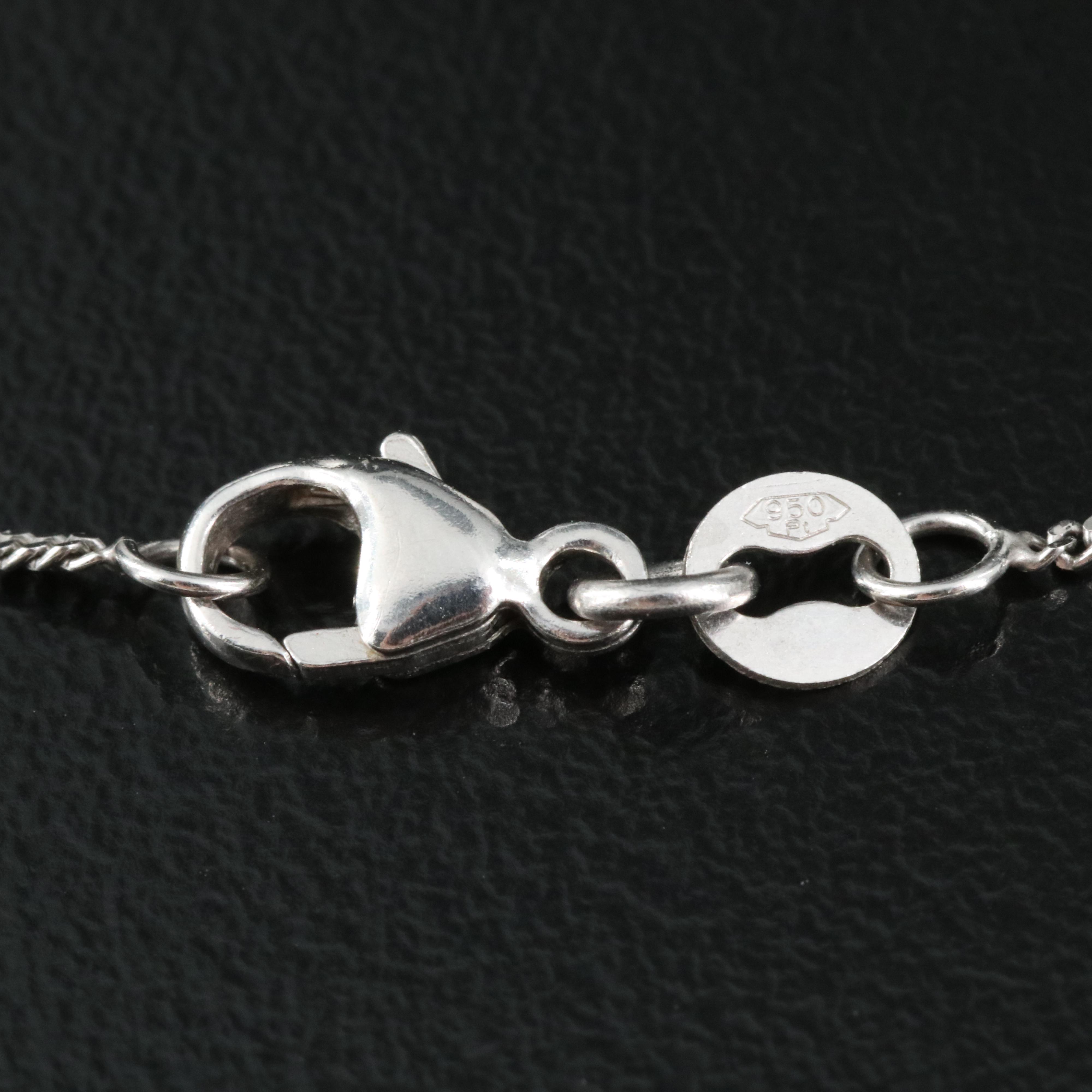 18K 1.03 CTW Diamond Pendant on Platinum Station Necklace