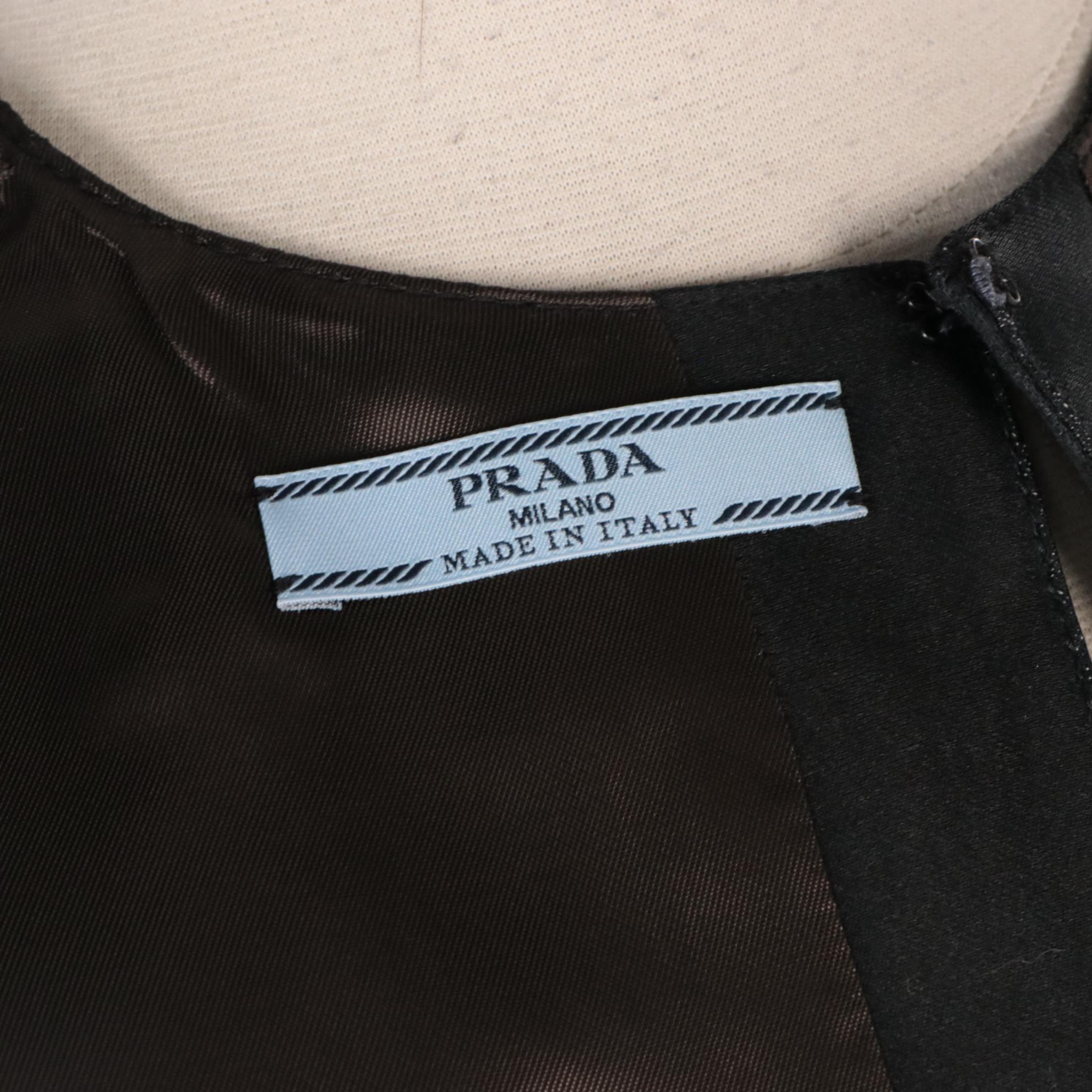 Prada Wool Blend Printed Sleeveless Cropped Top, With Tag