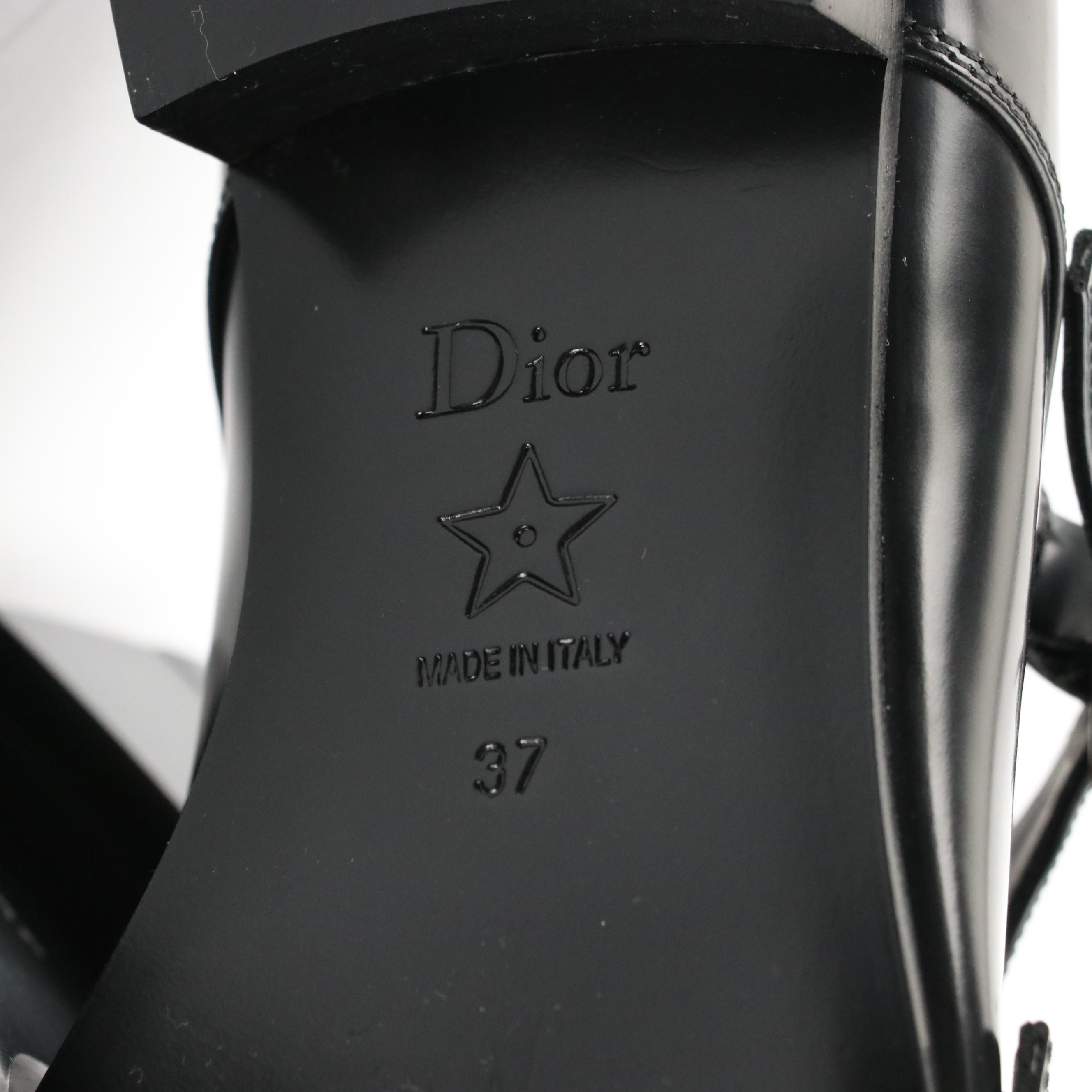 Christian Dior Black Leather Pointed-Toe Double Monk Strap Shoes