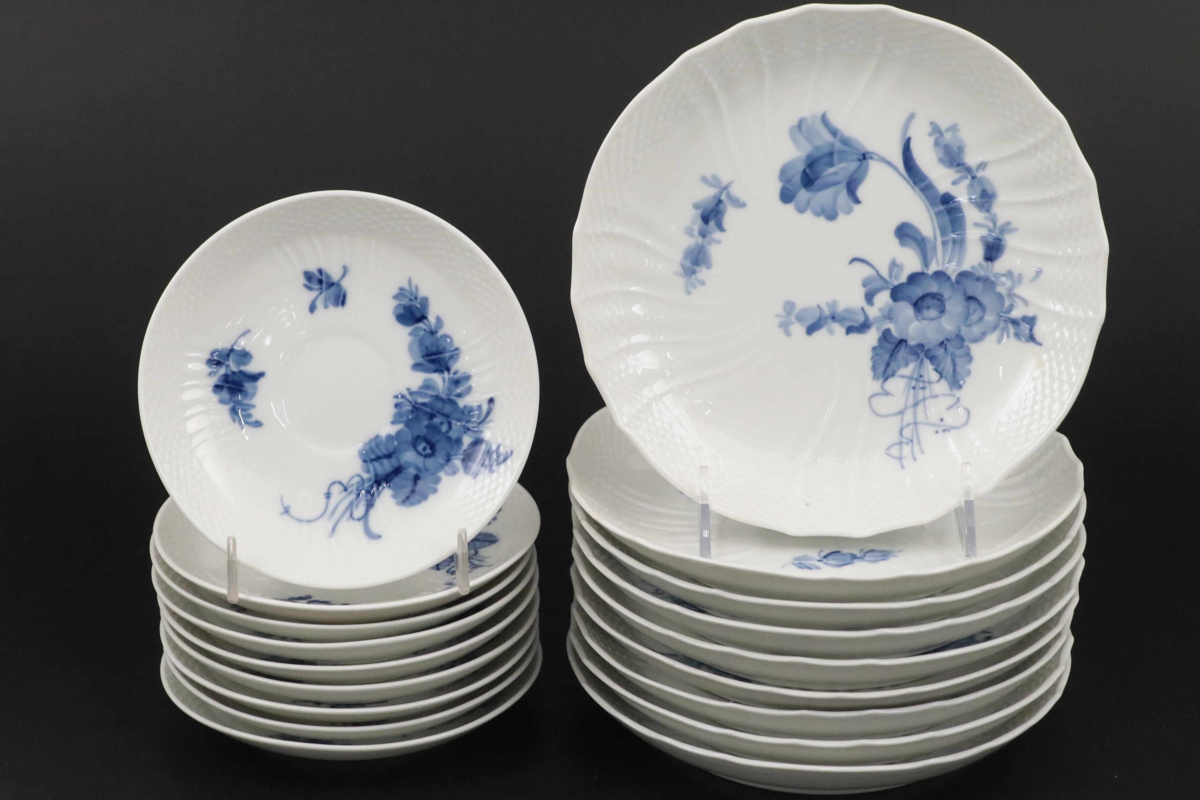 Royal Copenhagen "Blue Flowers" Porcelain Dinnerware, Mid to Late 20th Century