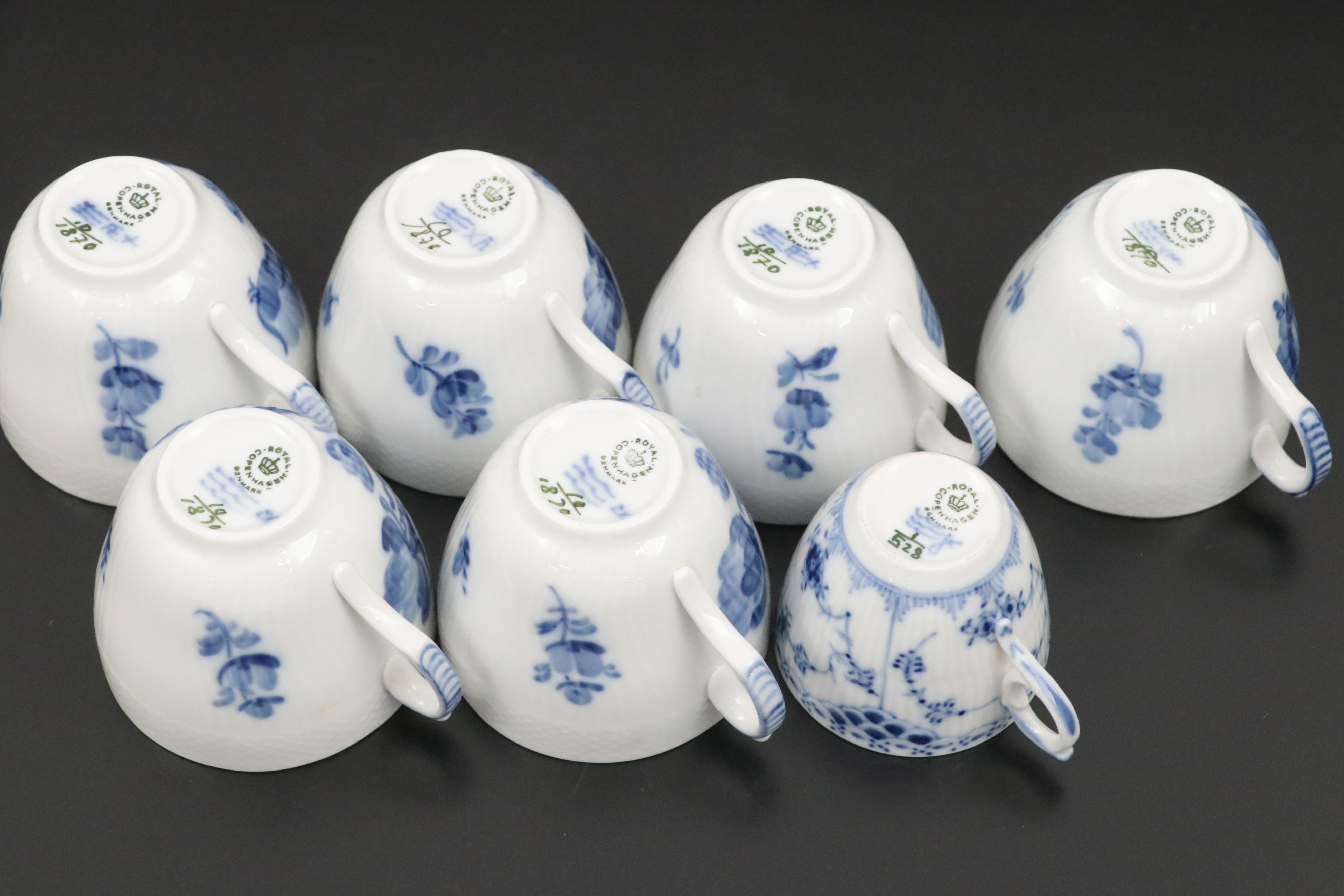 Royal Copenhagen "Blue Flowers" Porcelain Dinnerware, Mid to Late 20th Century