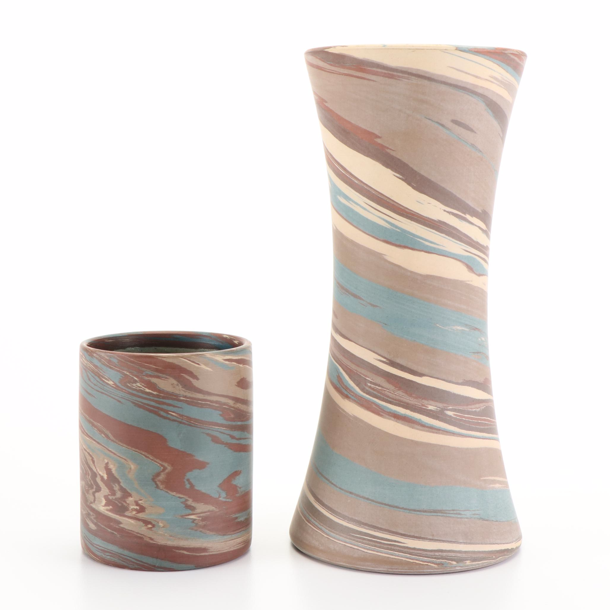 Niloak Pottery "Mission Swirl" Ceramic Vase and Pencil Cup