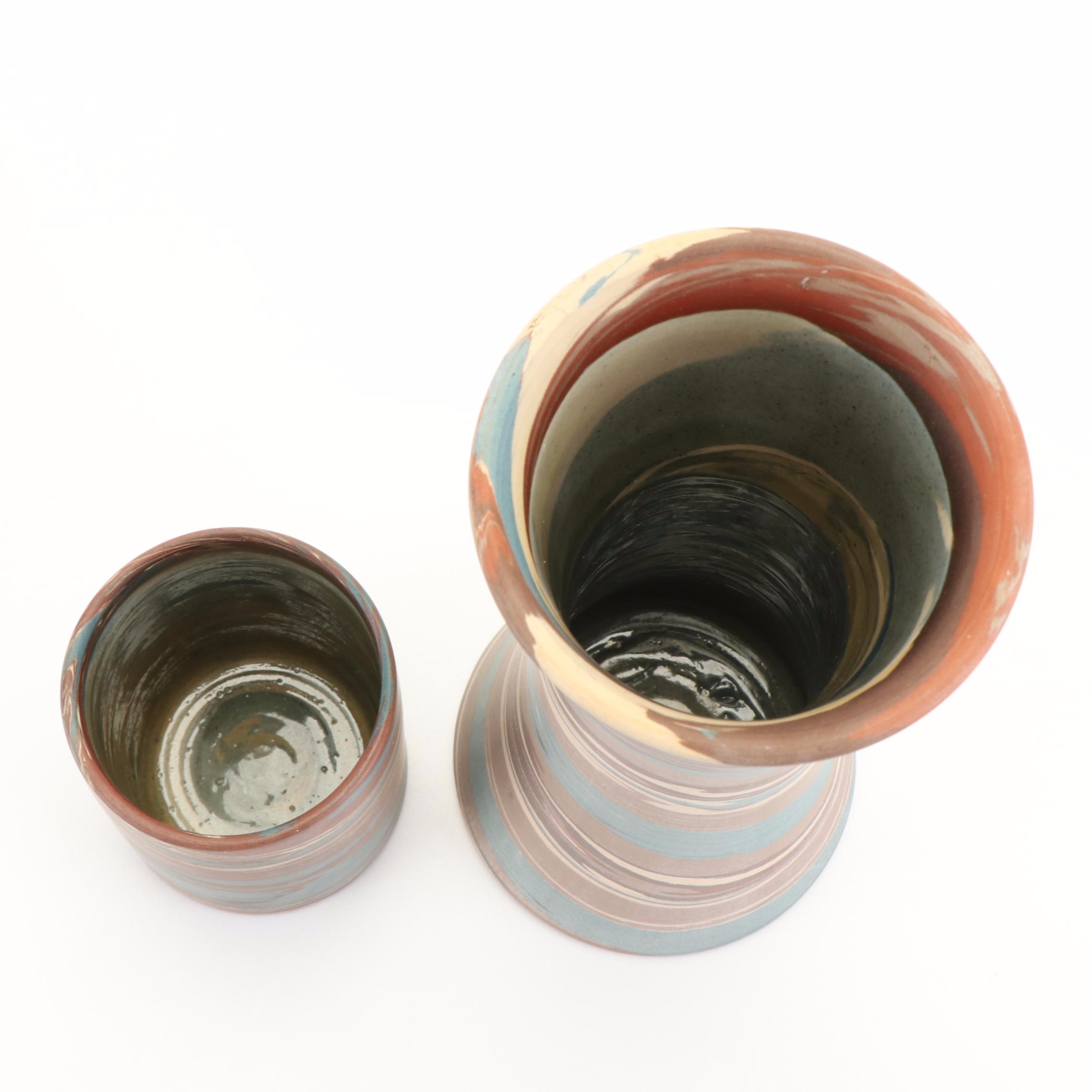 Niloak Pottery "Mission Swirl" Ceramic Vase and Pencil Cup