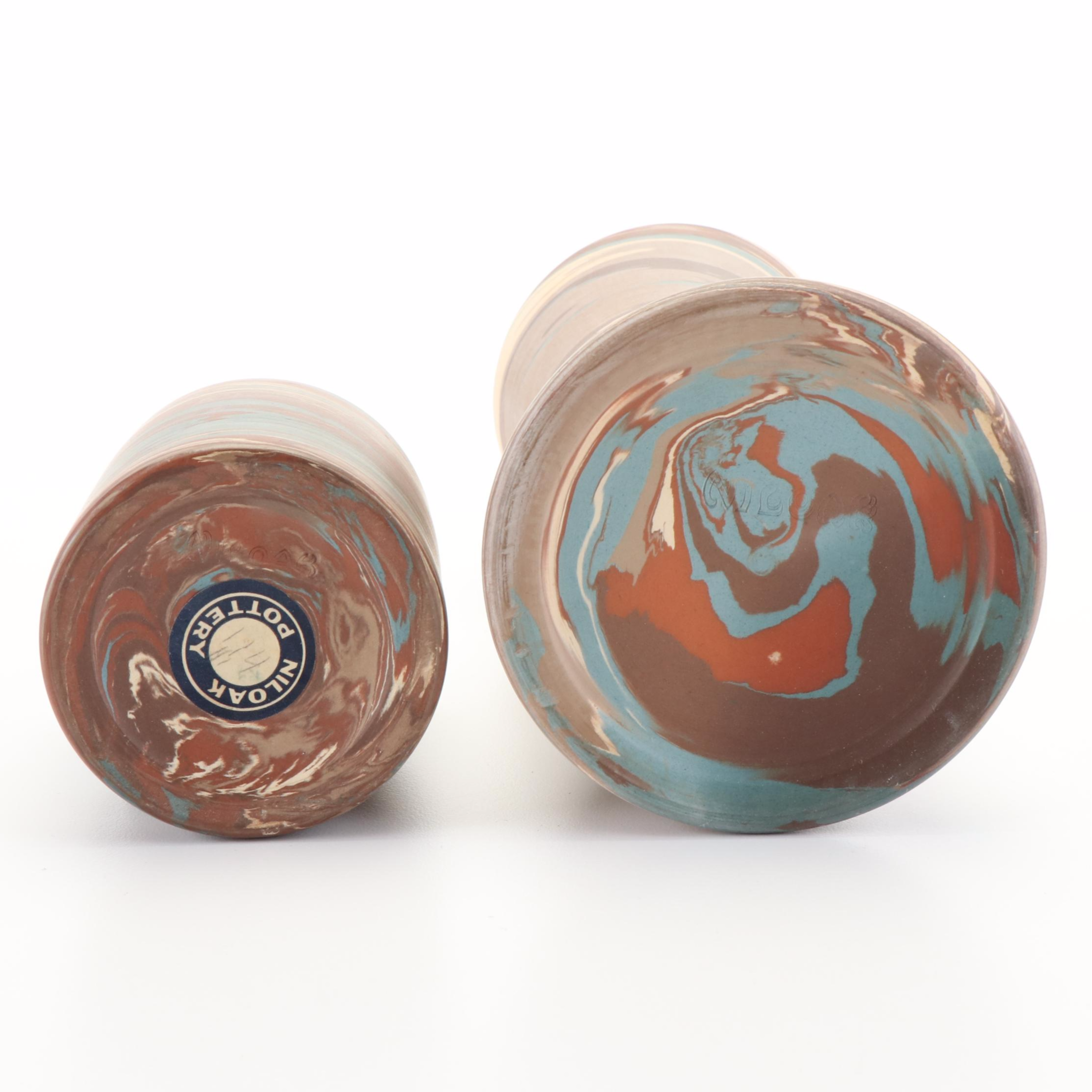 Niloak Pottery "Mission Swirl" Ceramic Vase and Pencil Cup