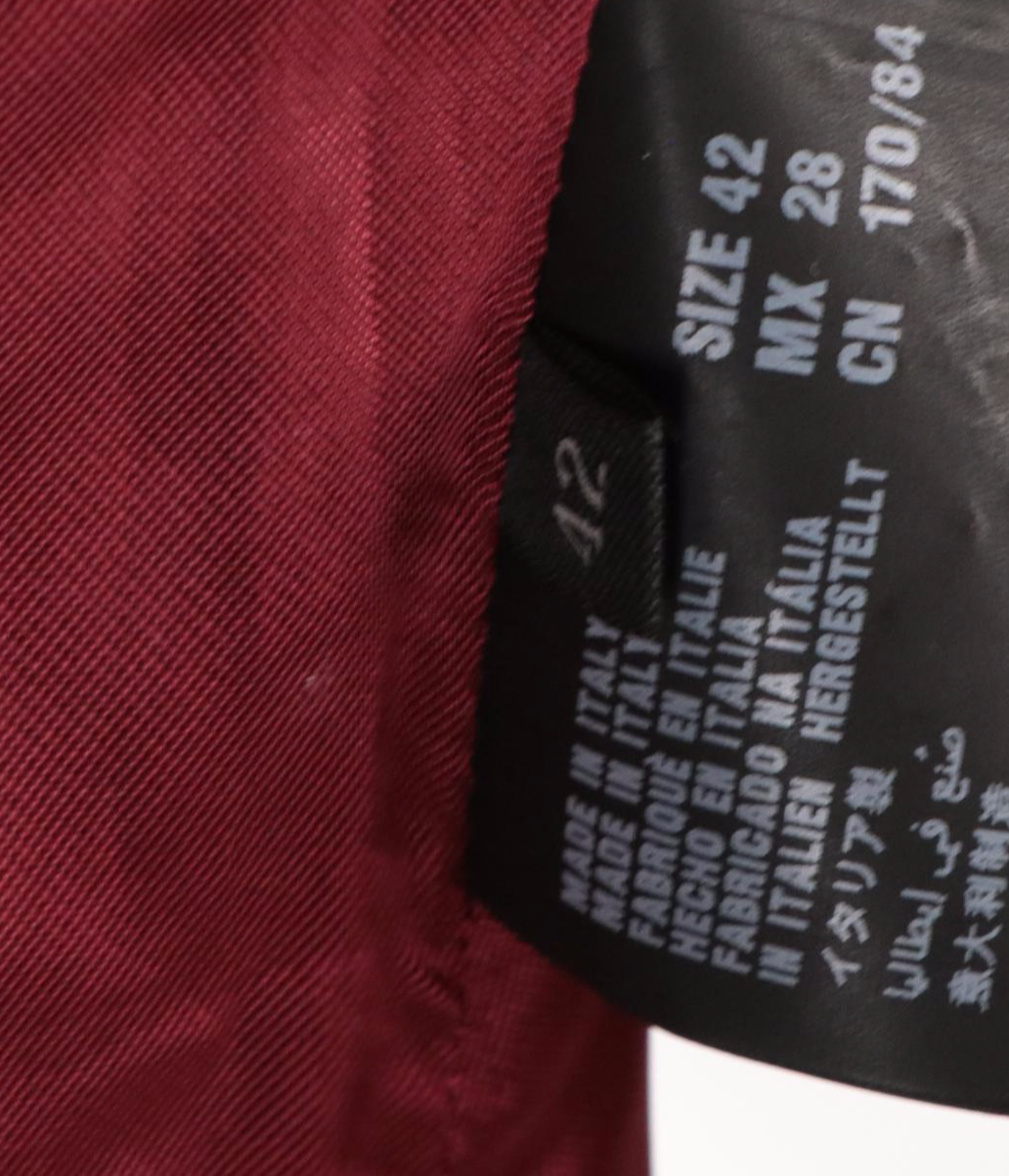 Prada Red Leather Jacket with Mother-of-Pearl Buttons