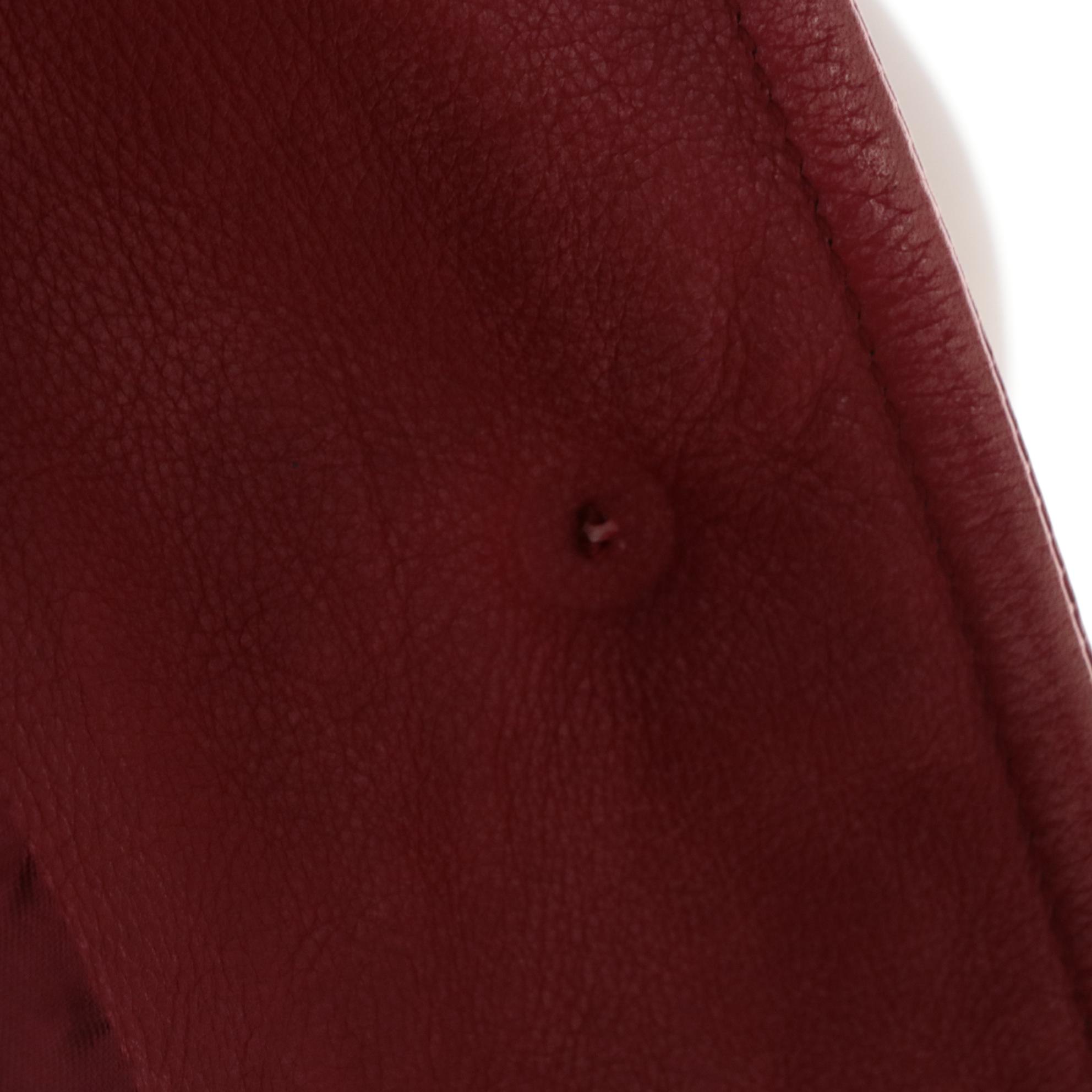 Prada Red Leather Jacket with Mother-of-Pearl Buttons