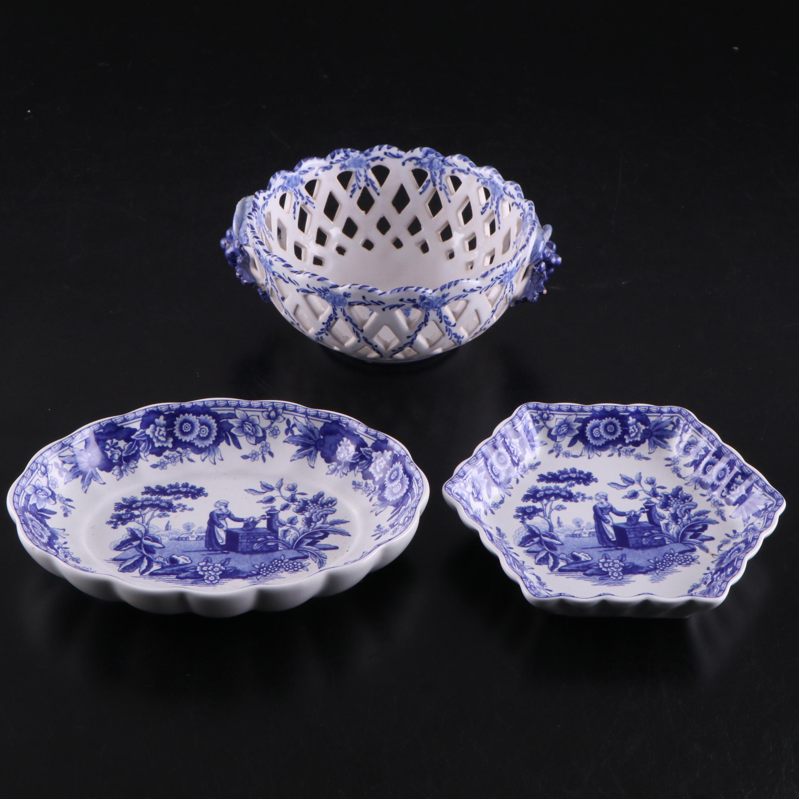 Spode The Blue Room Collection Dishes and Other Ceramic Basket Bowl