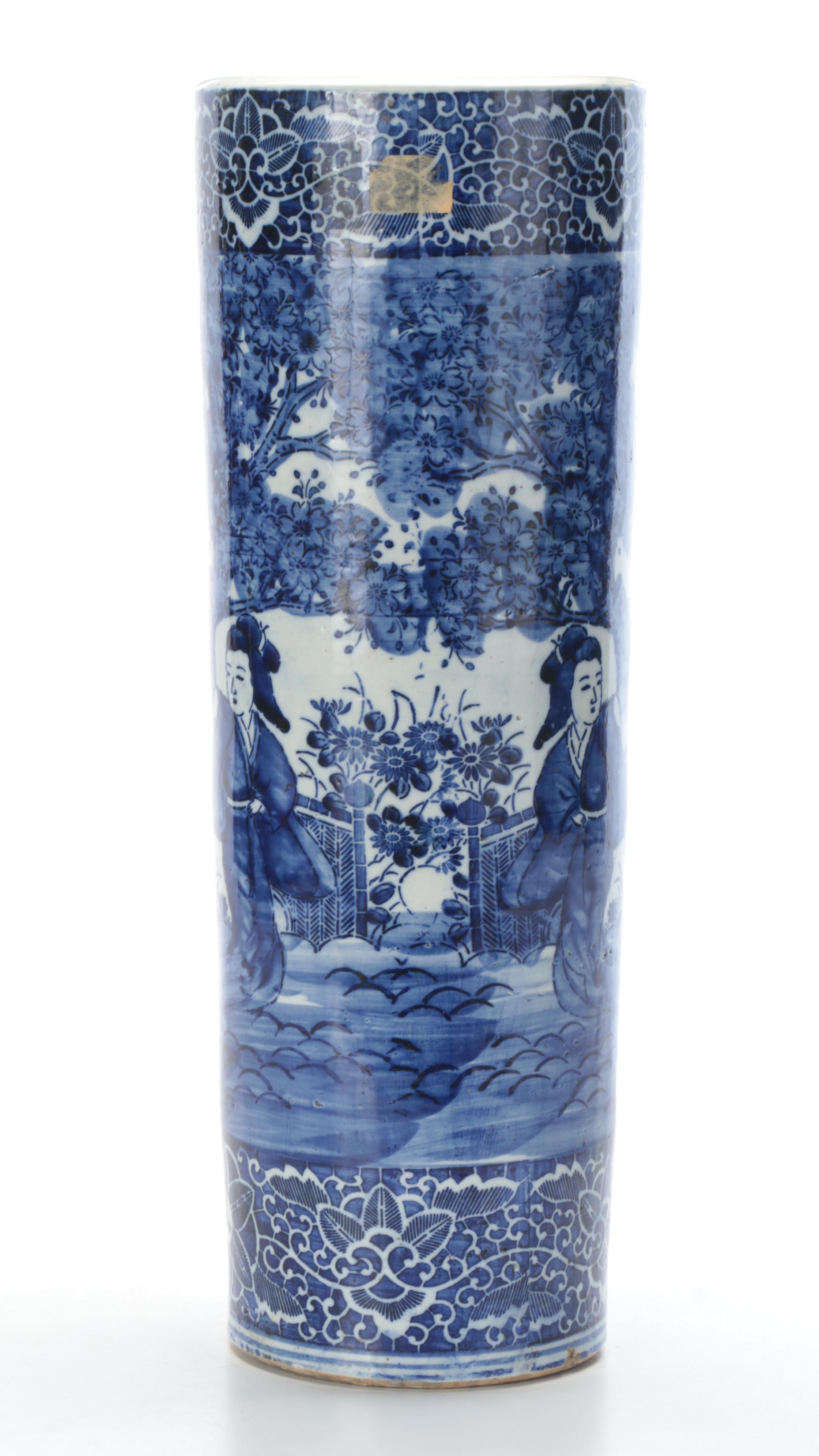 Chinese Style Blue and White Porcelain Umbrella Stand