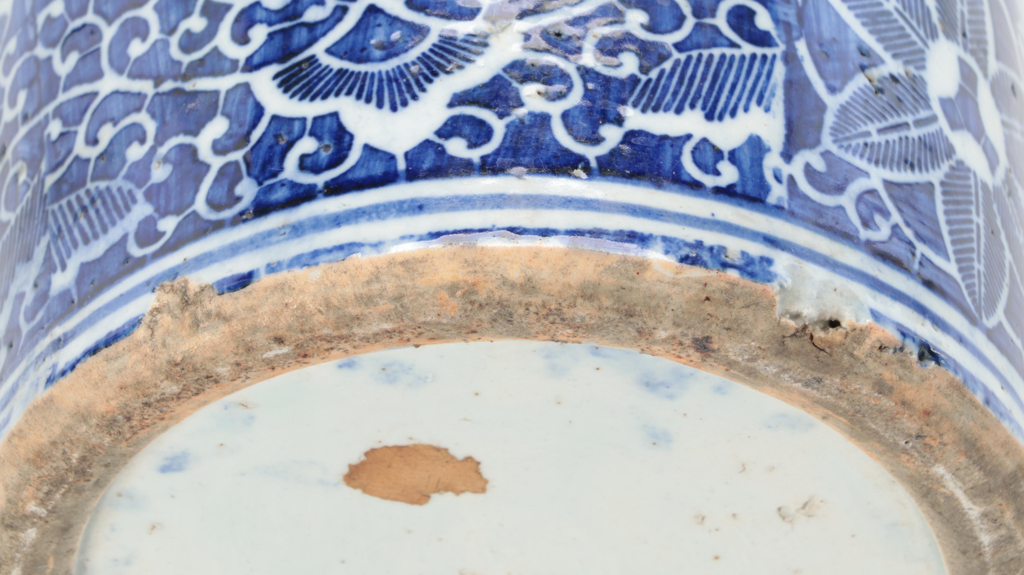 Chinese Style Blue and White Porcelain Umbrella Stand