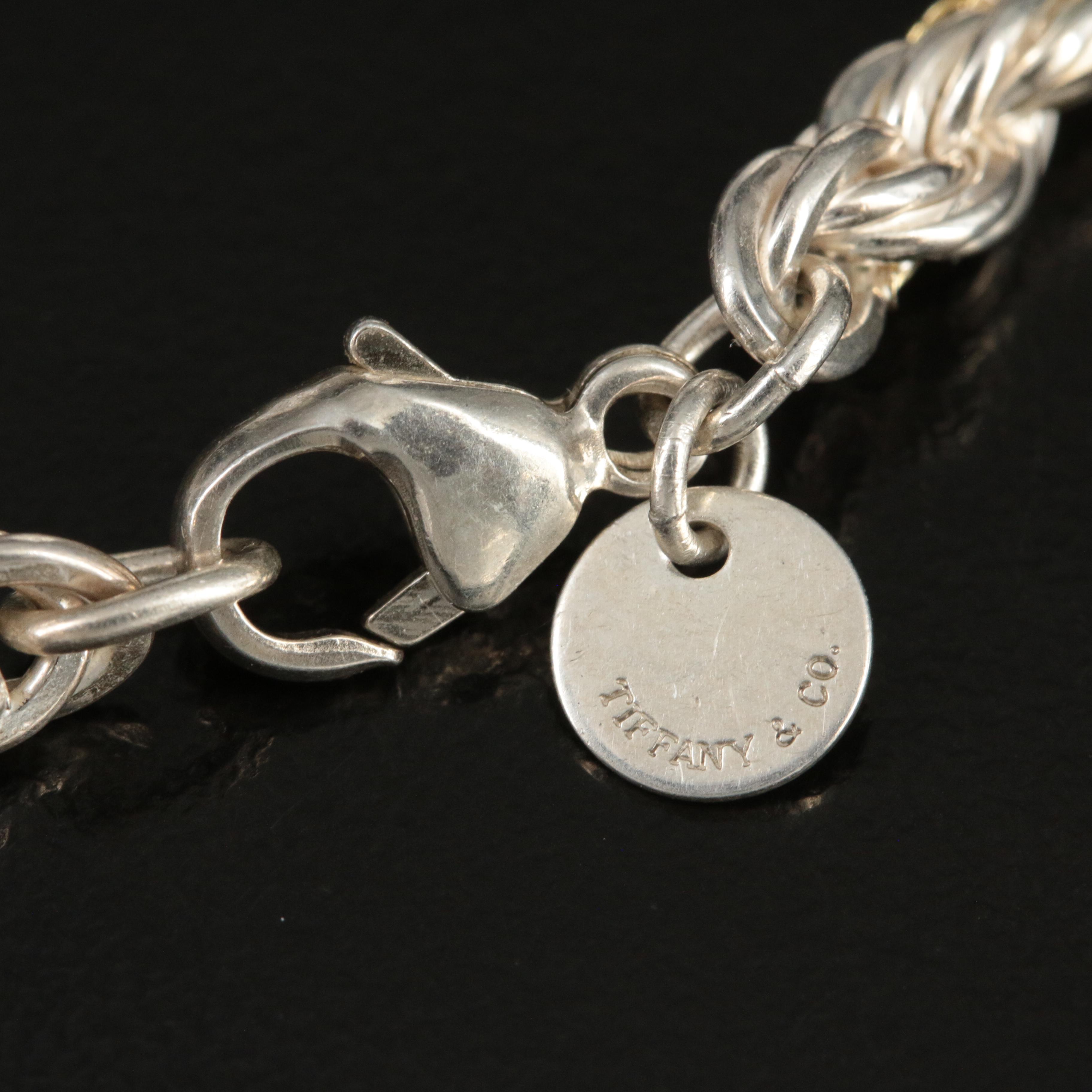 Tiffany & Co. Sterling and 18K Twisted Rope Chain Bracelet