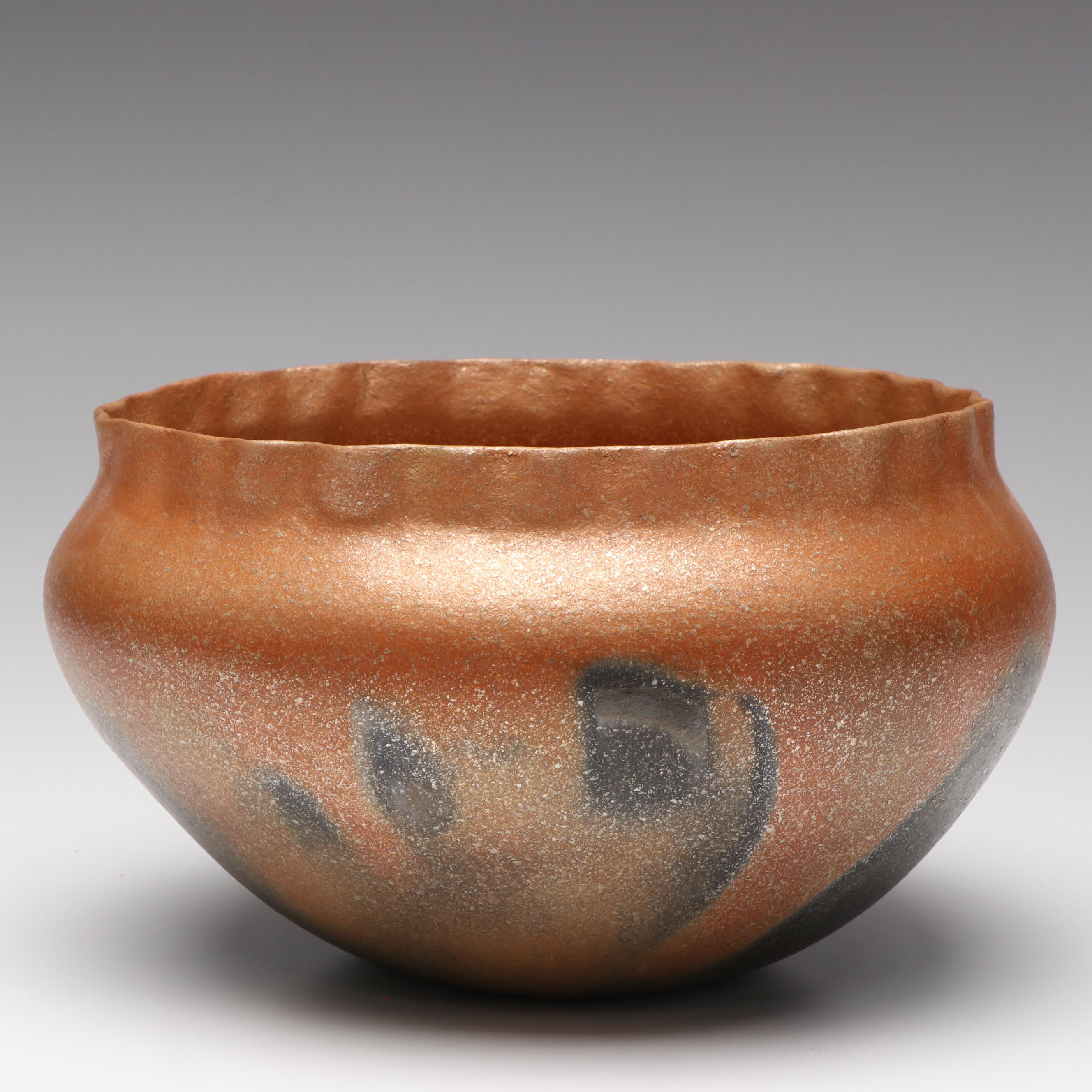 Signed Lonnie Vigil Nambe Pueblo Micaceous Pottery Bowl and More