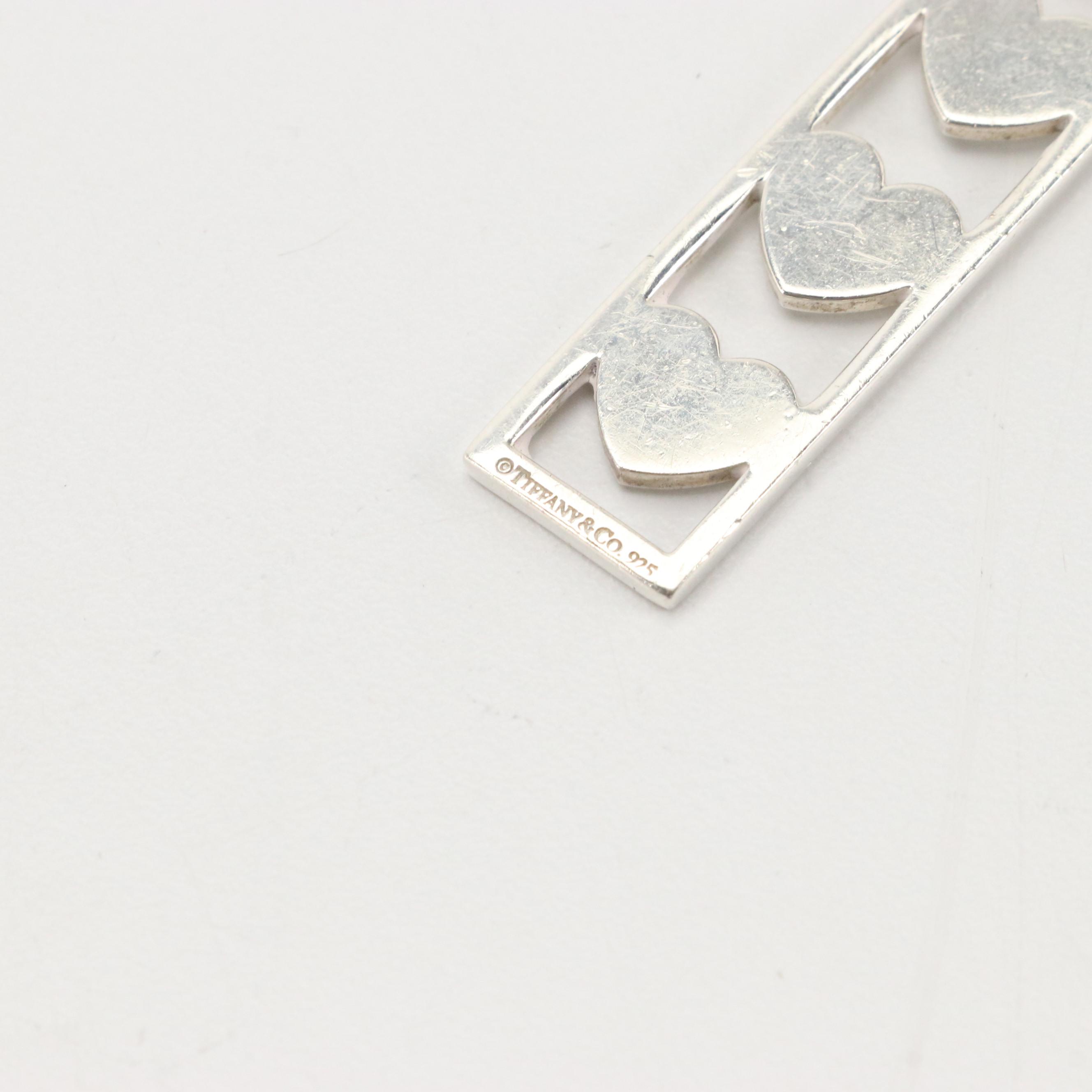 Tiffany & Co. Sterling Silver Stacked Heart Keychain