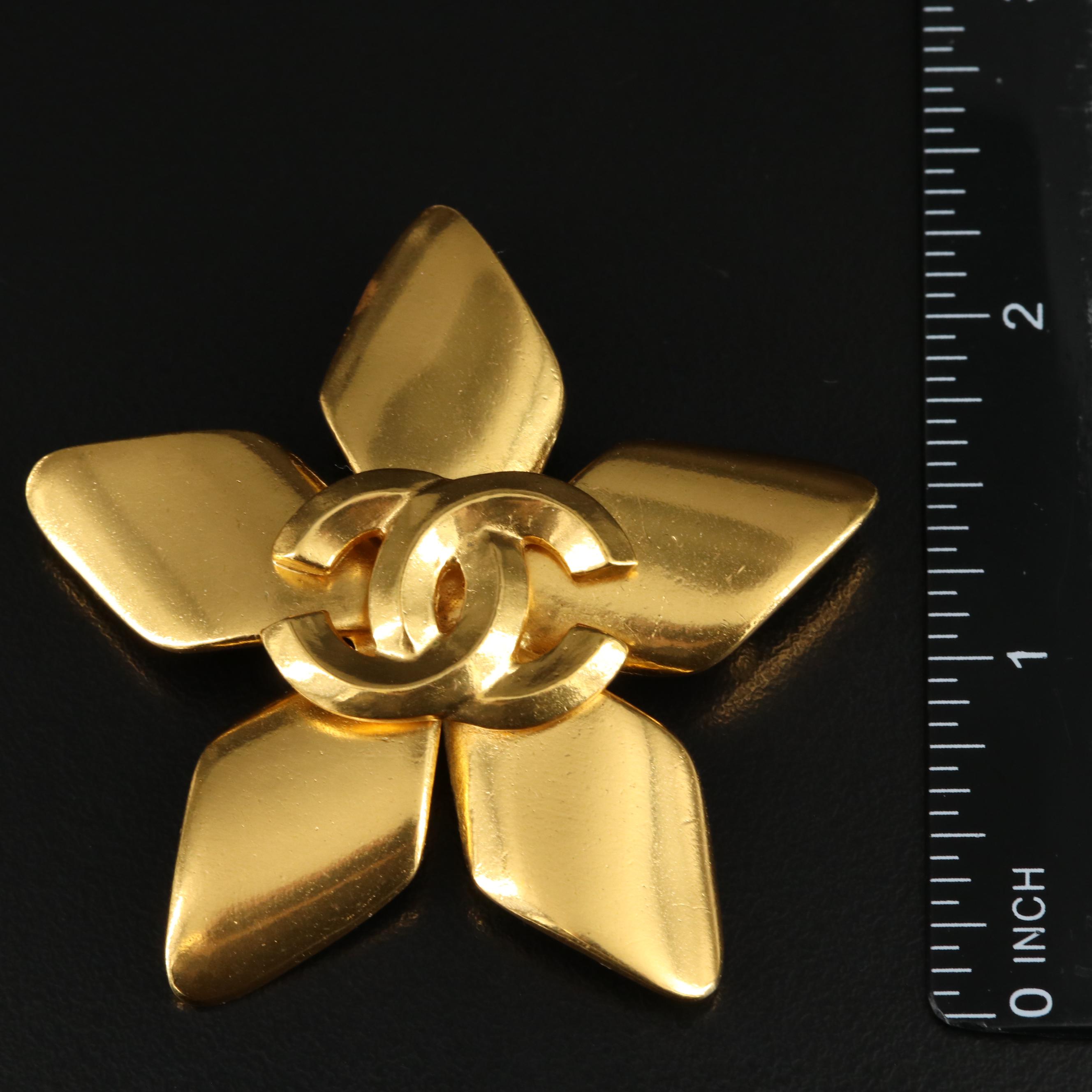 Chanel Logo Flower Brooch