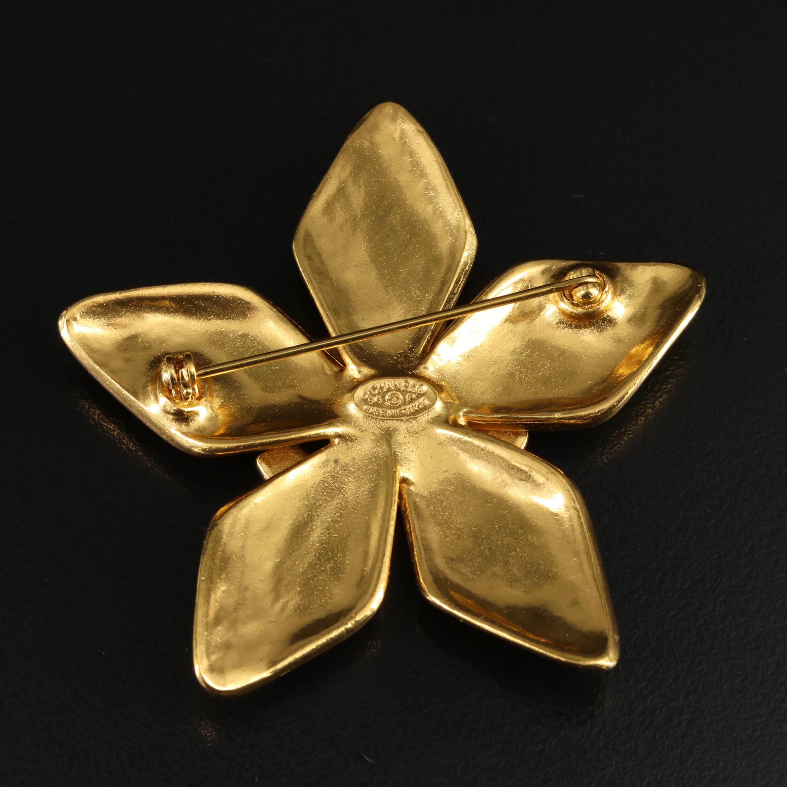 Chanel Logo Flower Brooch