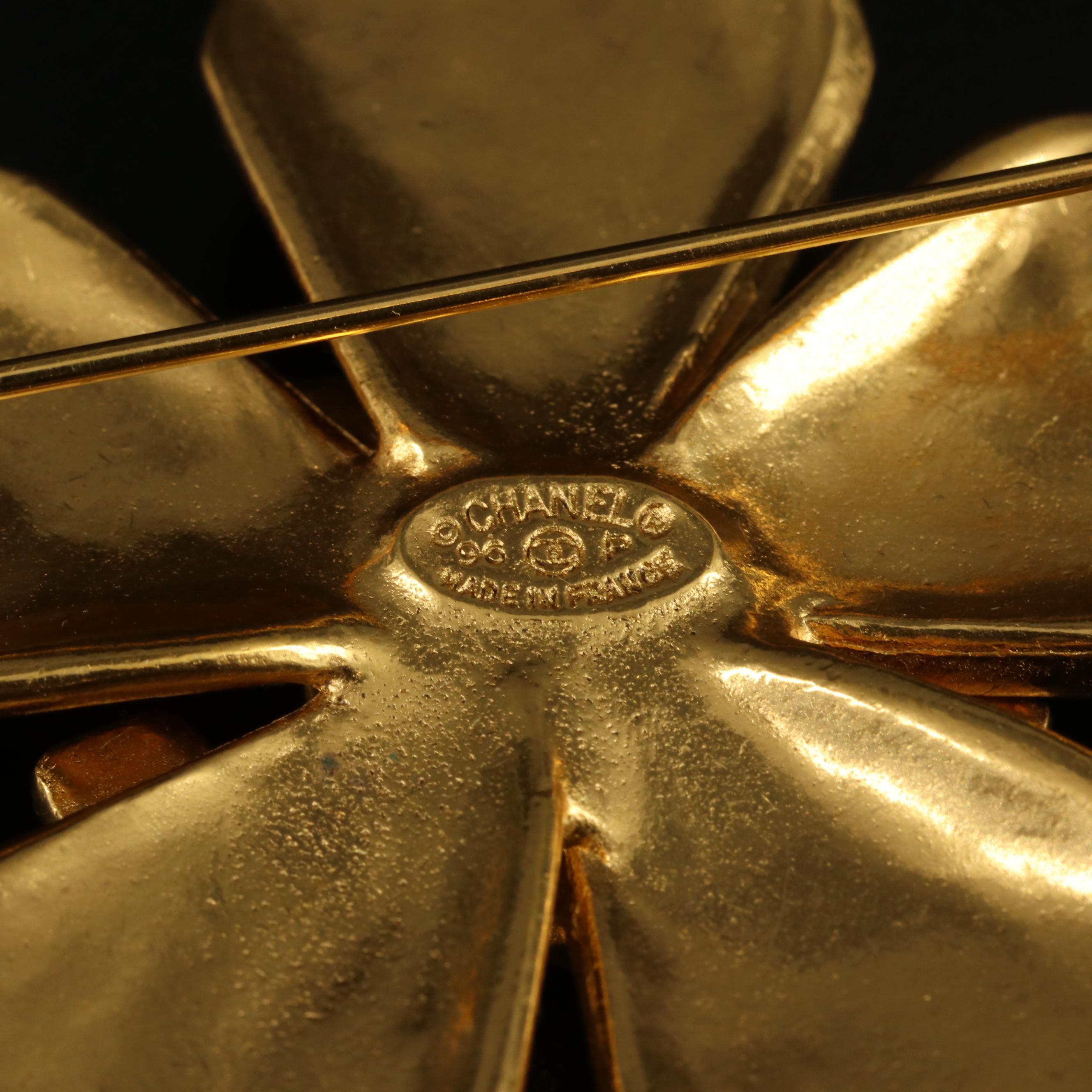 Chanel Logo Flower Brooch